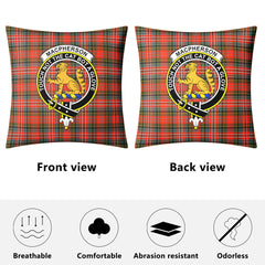 MacPherson Weathered Tartan Crest Pillow Cover