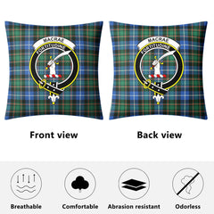 MacRae Hunting Ancient Tartan Crest Pillow Cover