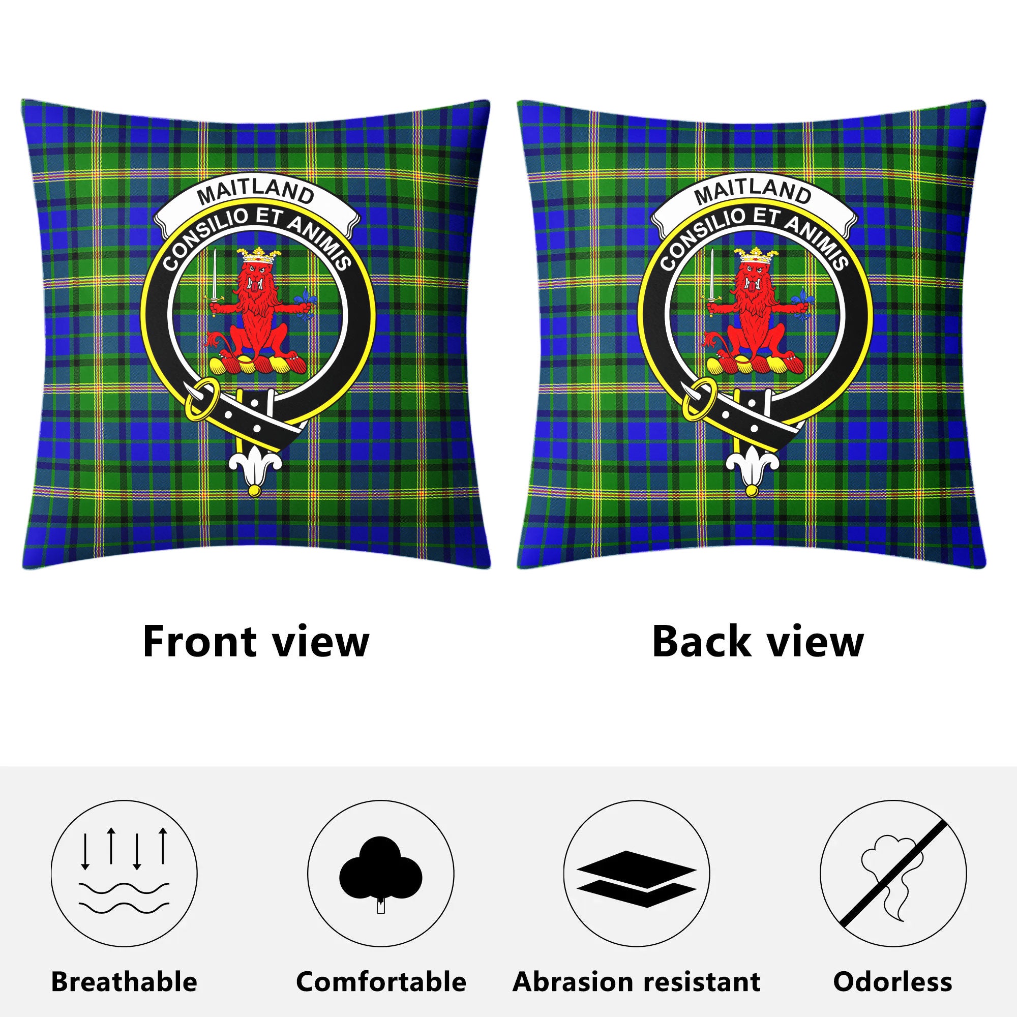 Maitland Tartan Crest Pillow Cover