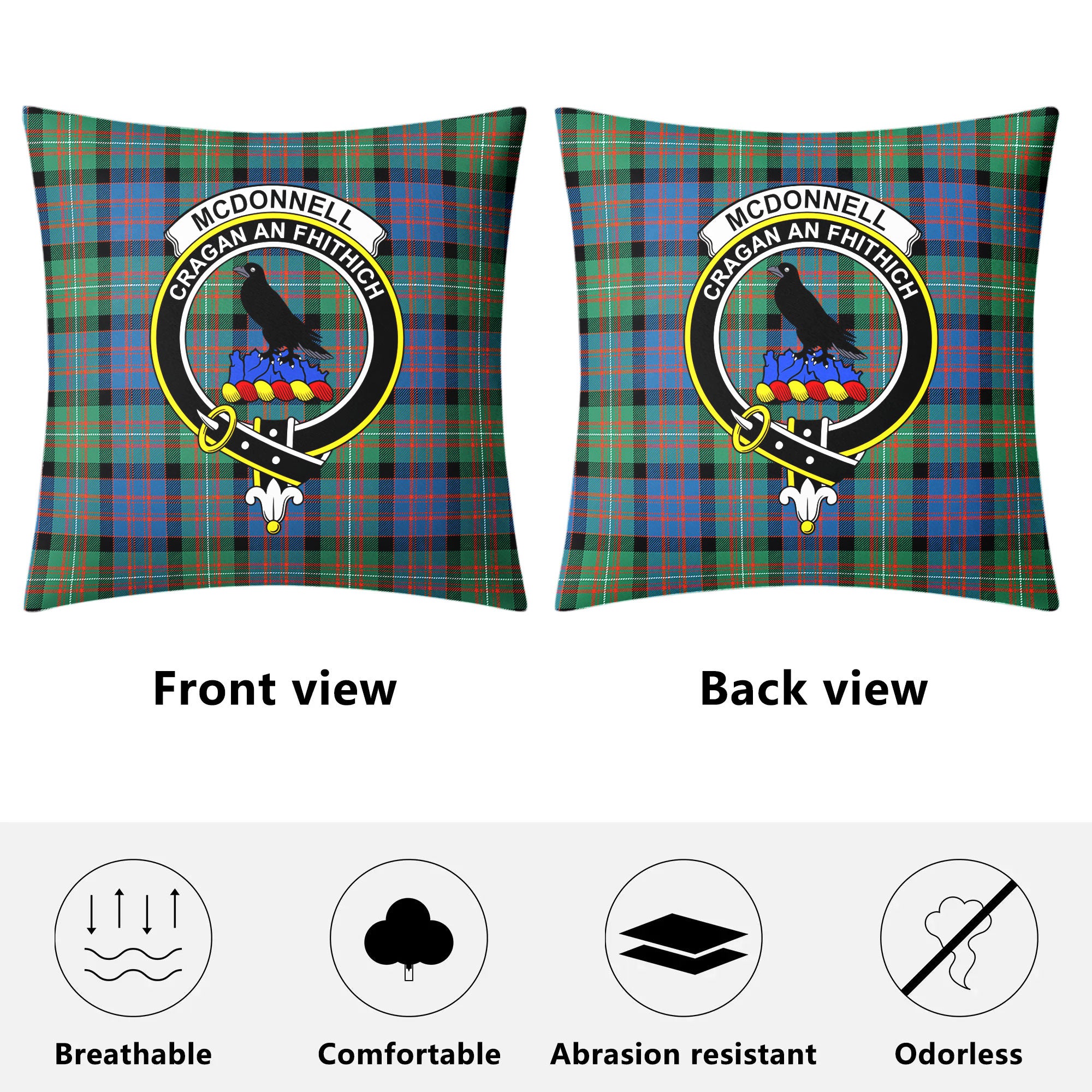 McDonnell of Glengarry Ancient Tartan Crest Pillow Cover