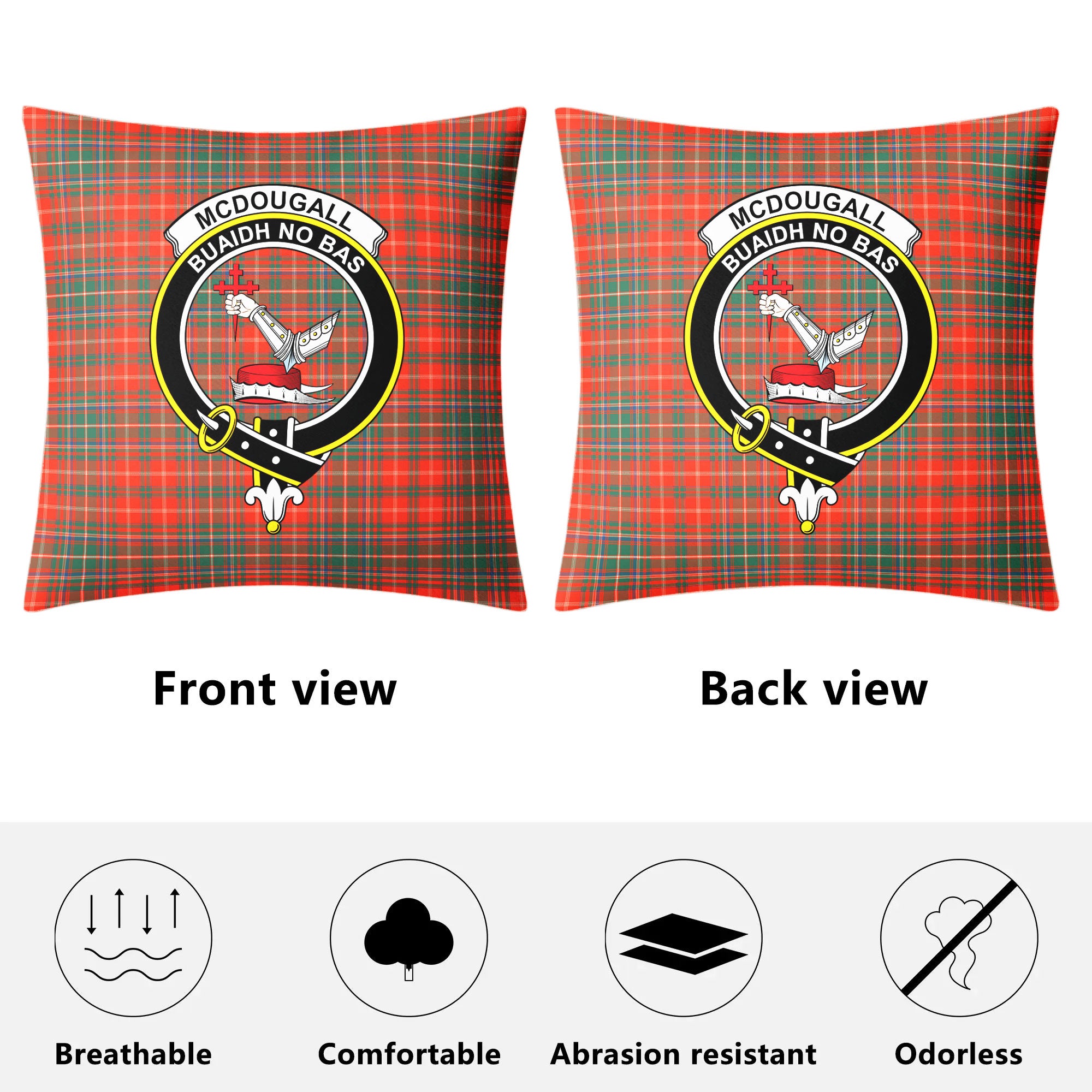 McDougall Ancient Tartan Crest Pillow Cover