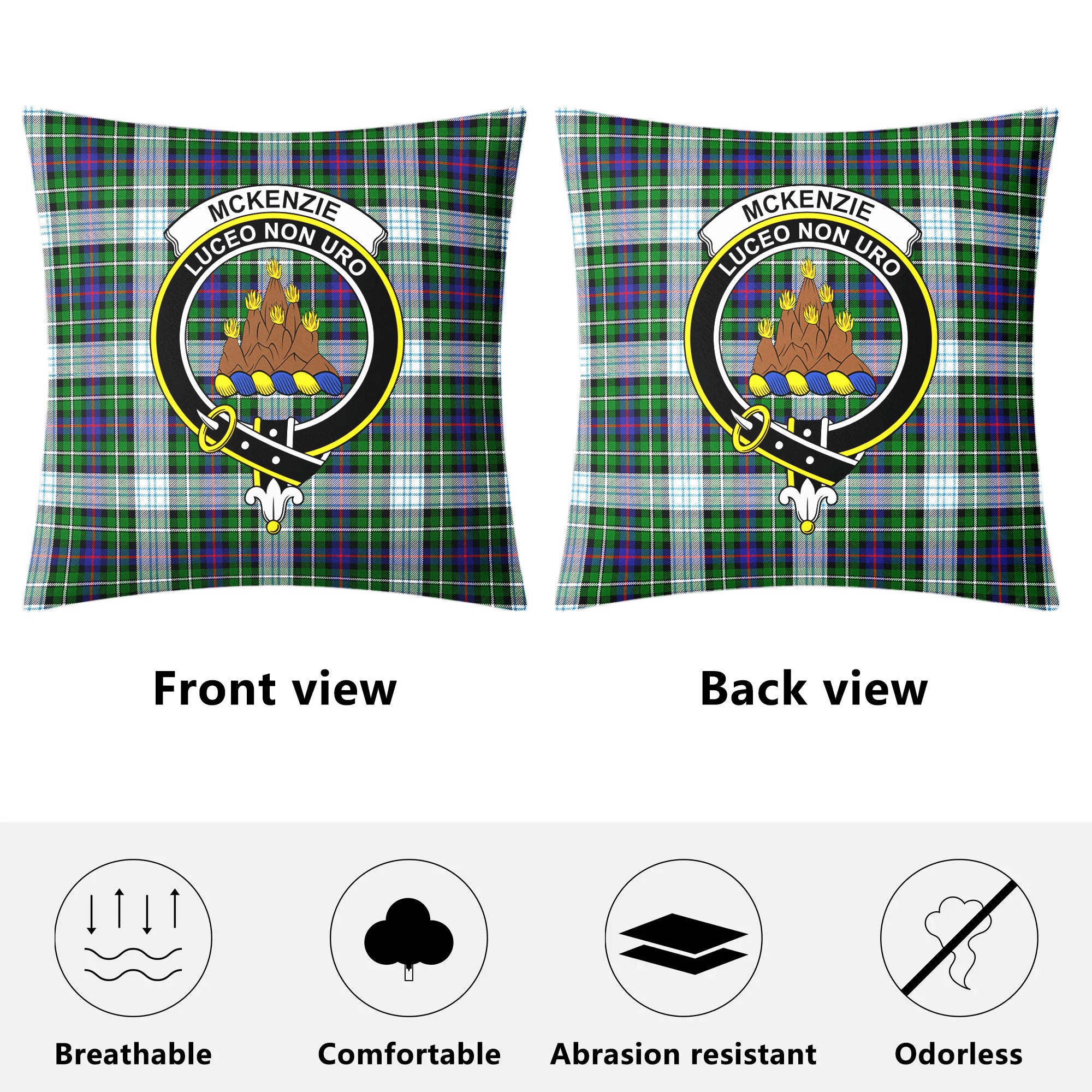 McKenzie Dress Modern Tartan Crest Pillow Cover