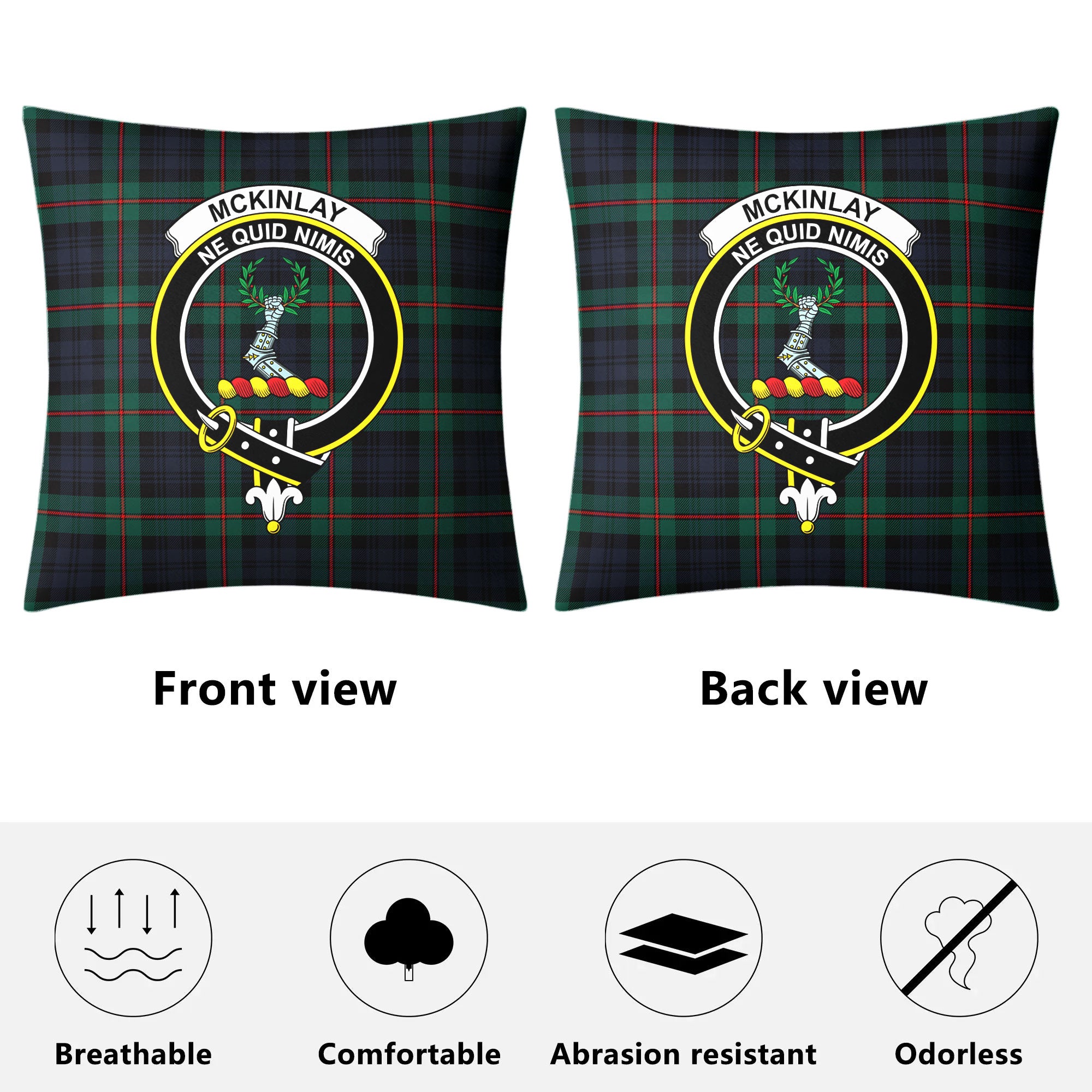 McKinlay Modern Tartan Crest Pillow Cover