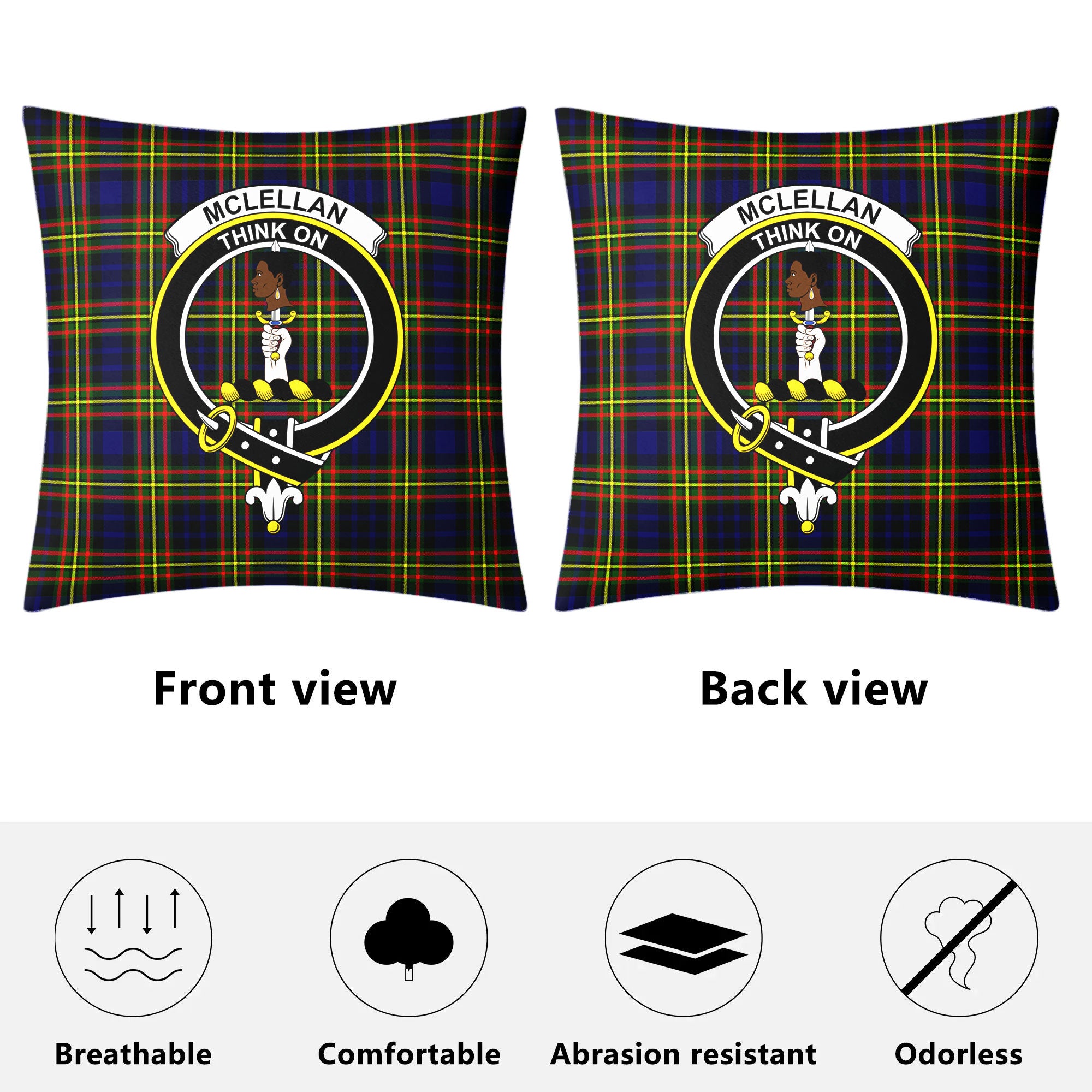 McLellan Modern Tartan Crest Pillow Cover