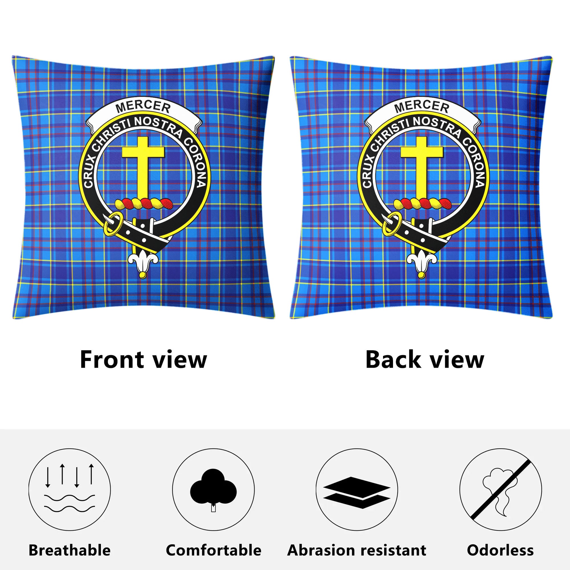 Mercer Modern Tartan Crest Pillow Cover