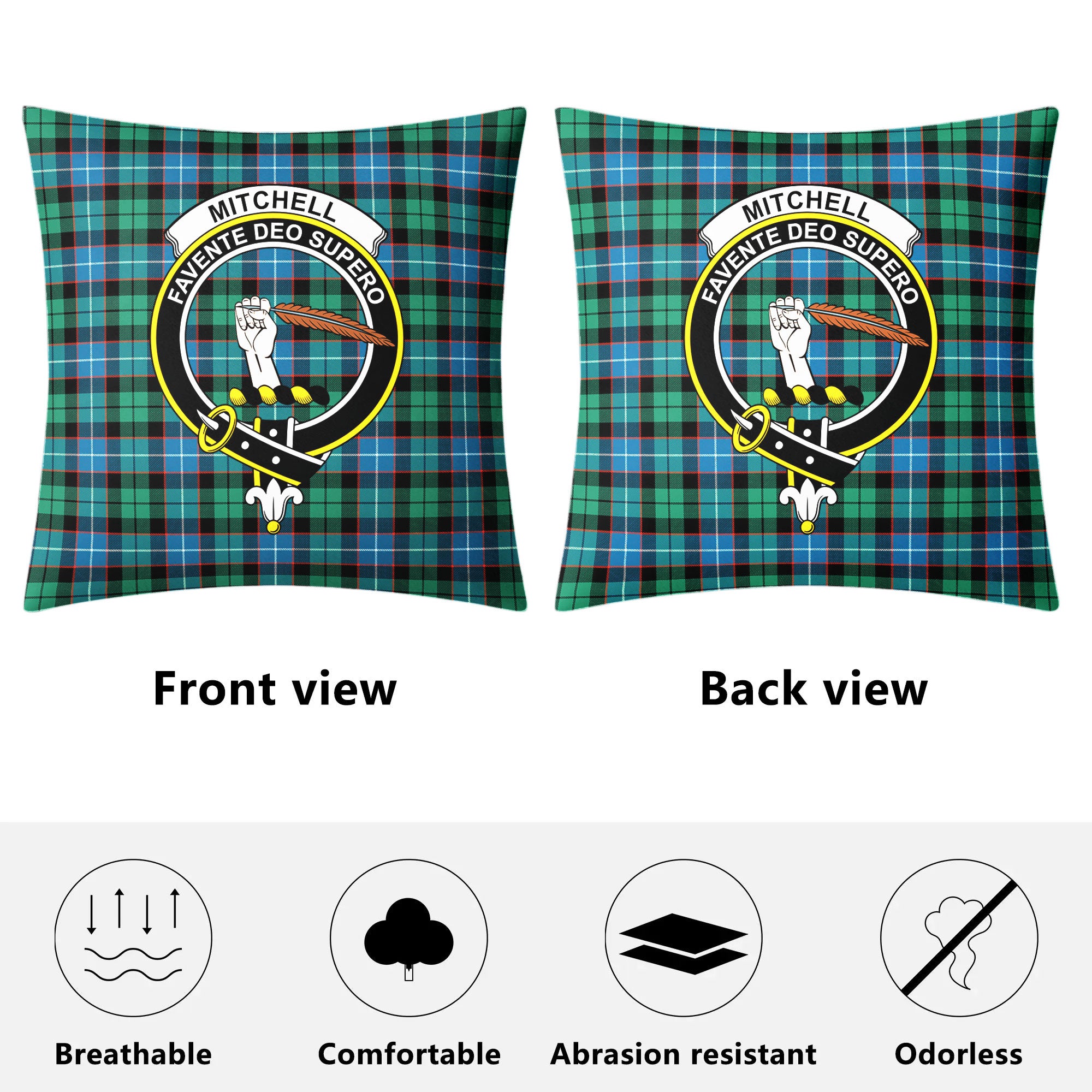 Mitchell Ancient Tartan Crest Pillow Cover