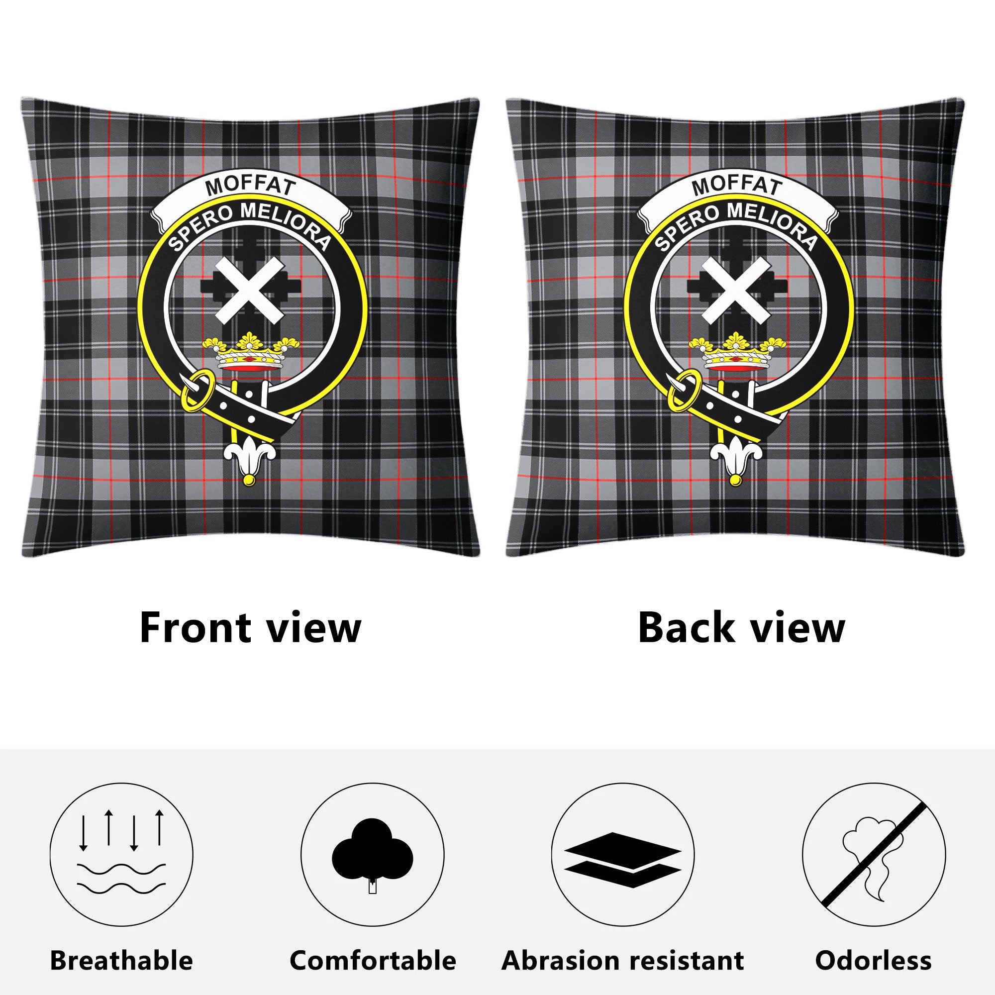 Moffat Modern Tartan Crest Pillow Cover