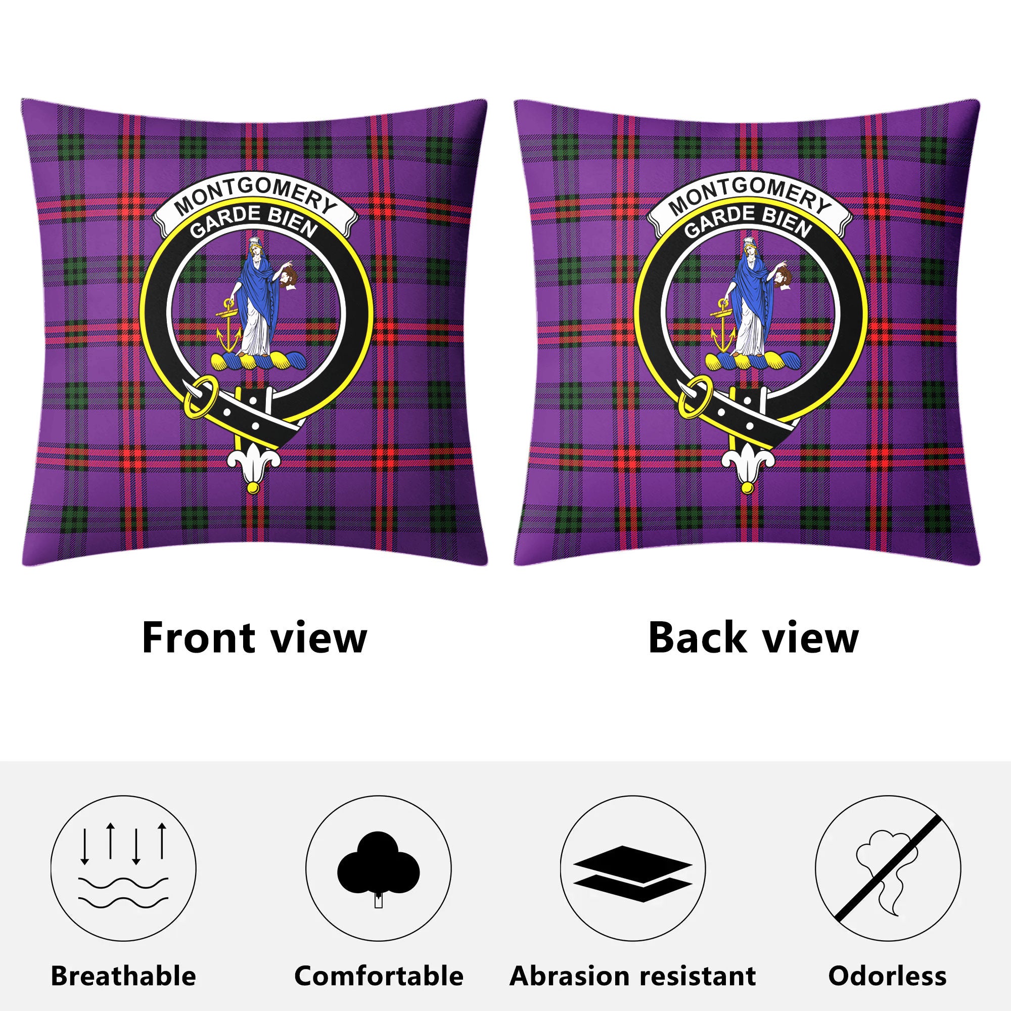 Montgomery Modern Tartan Crest Pillow Cover