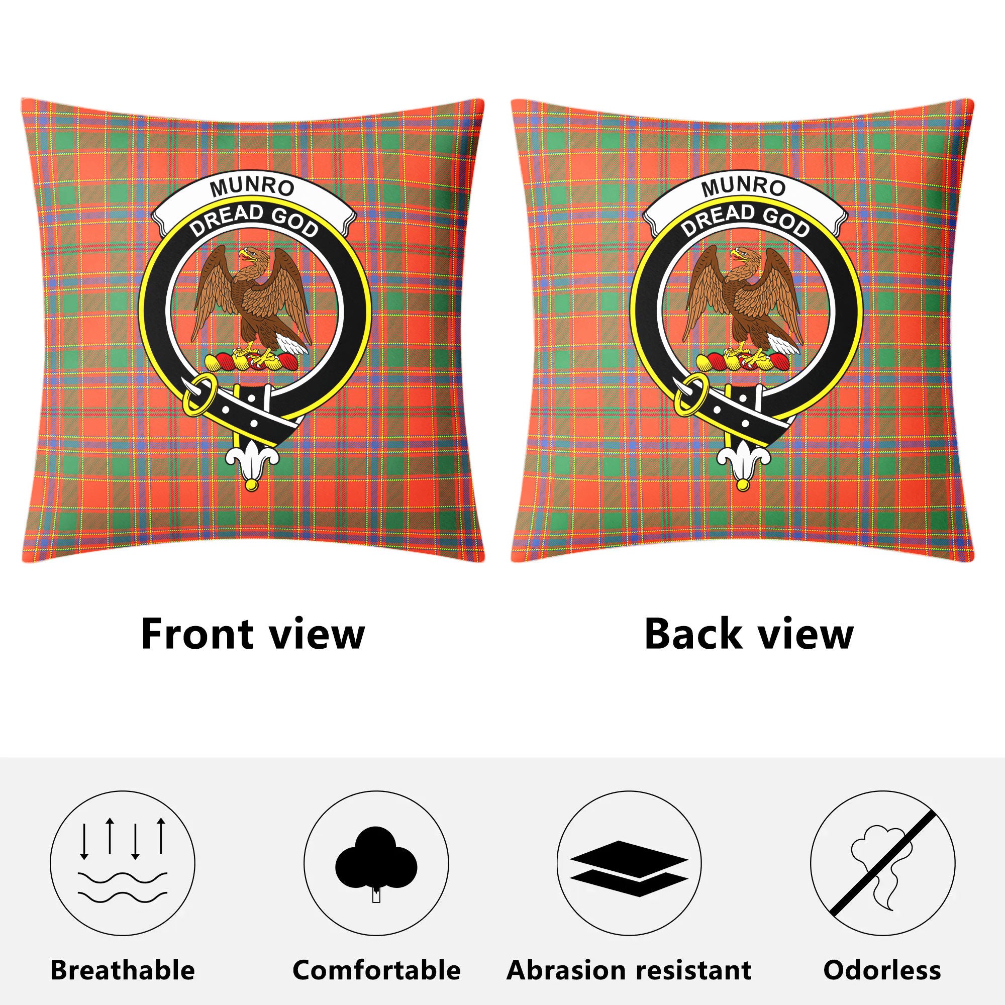 Munro Ancient Tartan Crest Pillow Cover