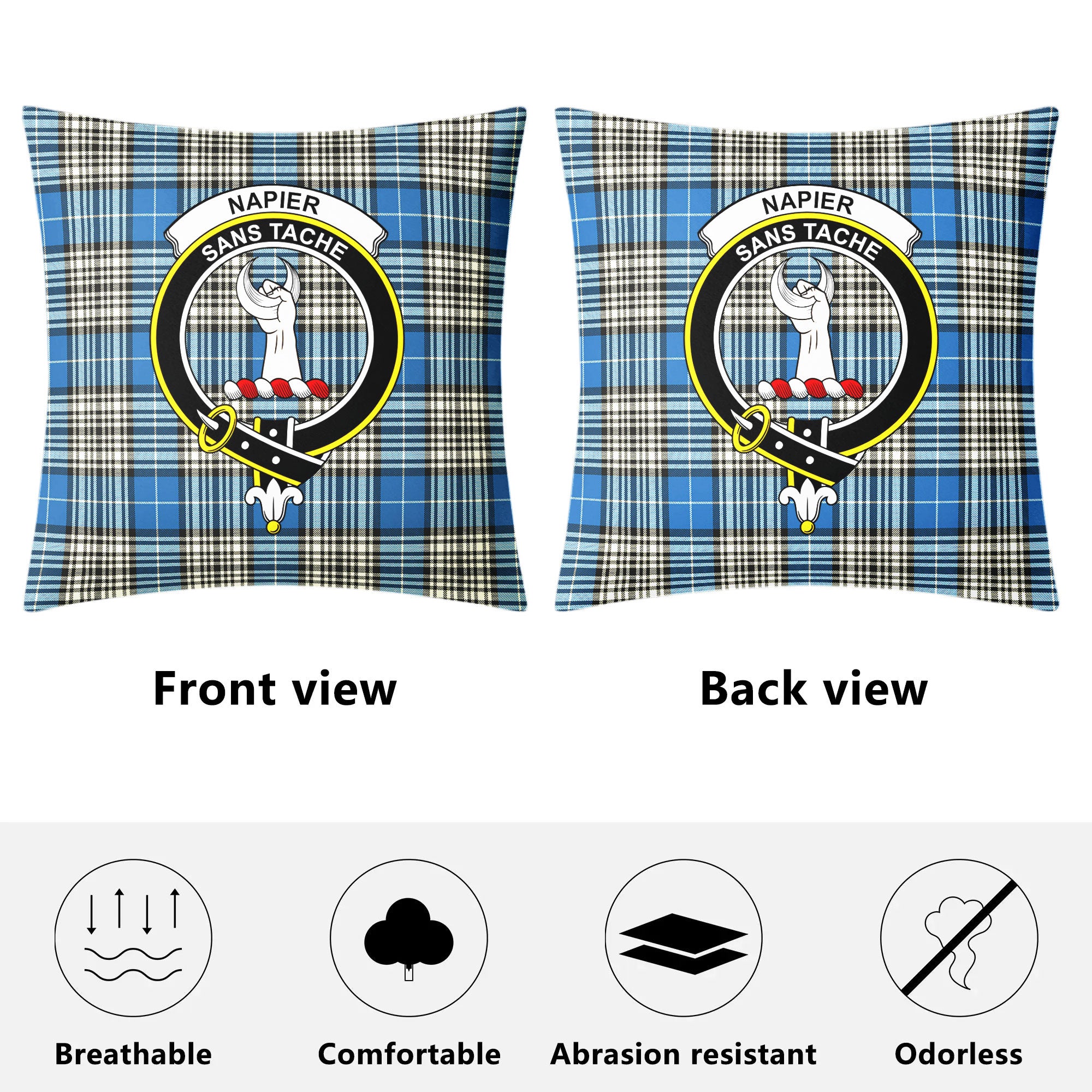 Napier Ancient Tartan Crest Pillow Cover