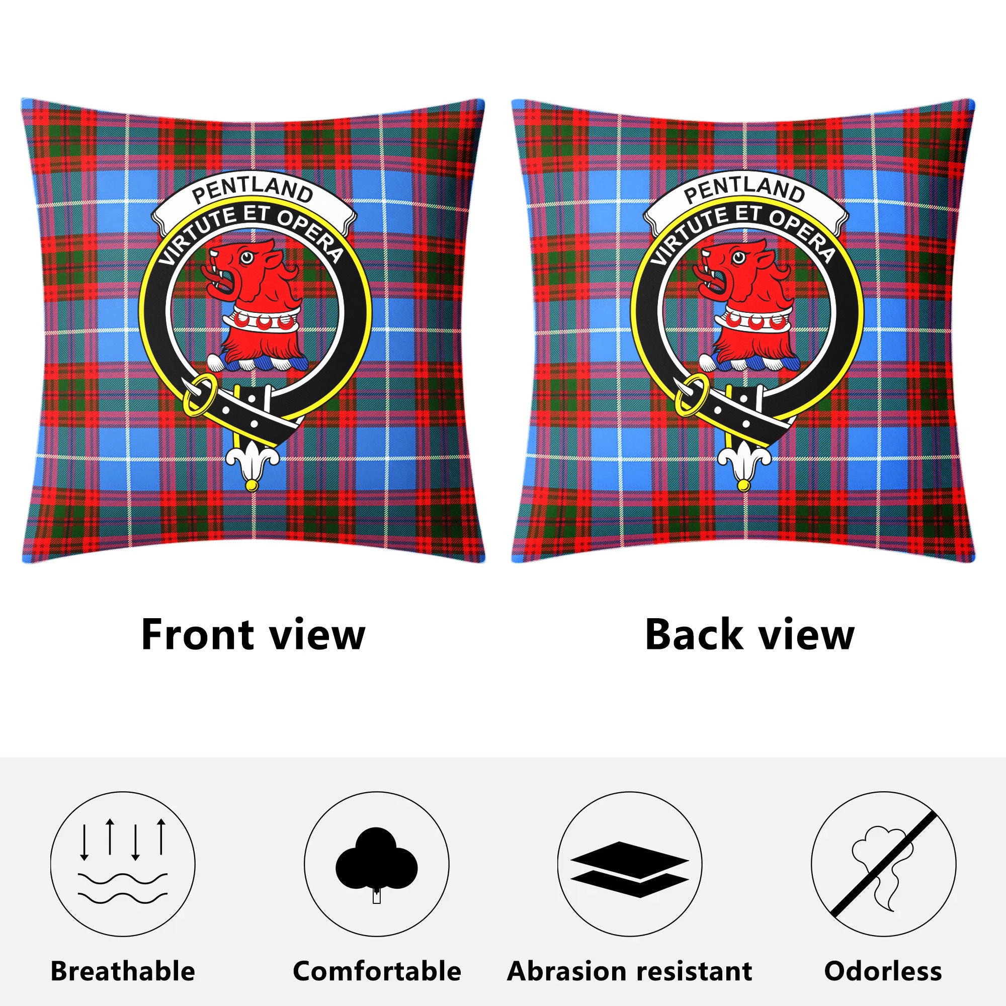 Pentland Tartan Crest Pillow Cover