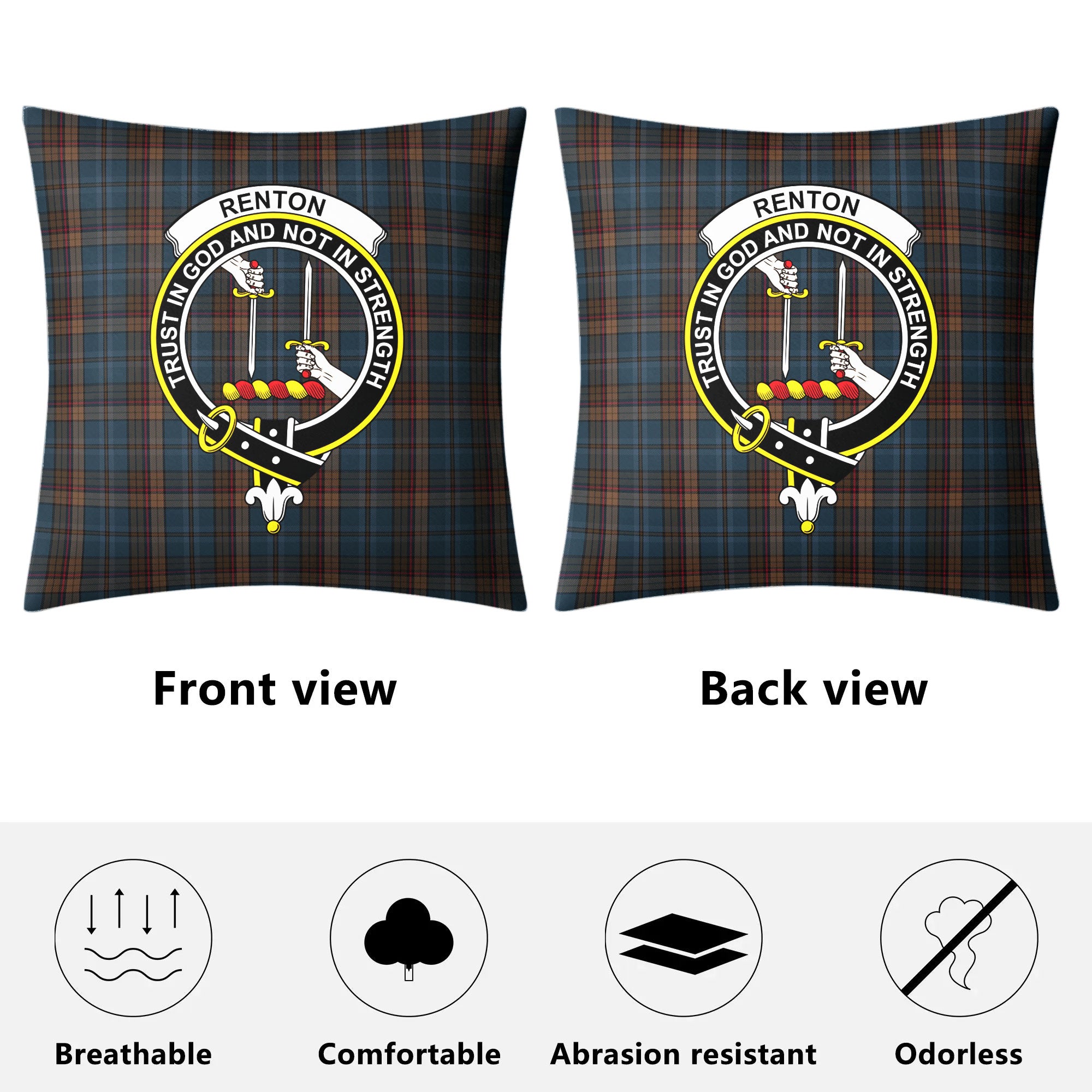 Renton Tartan Crest Pillow Cover