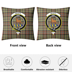 Scott Green Weathered Tartan Crest Pillow Cover