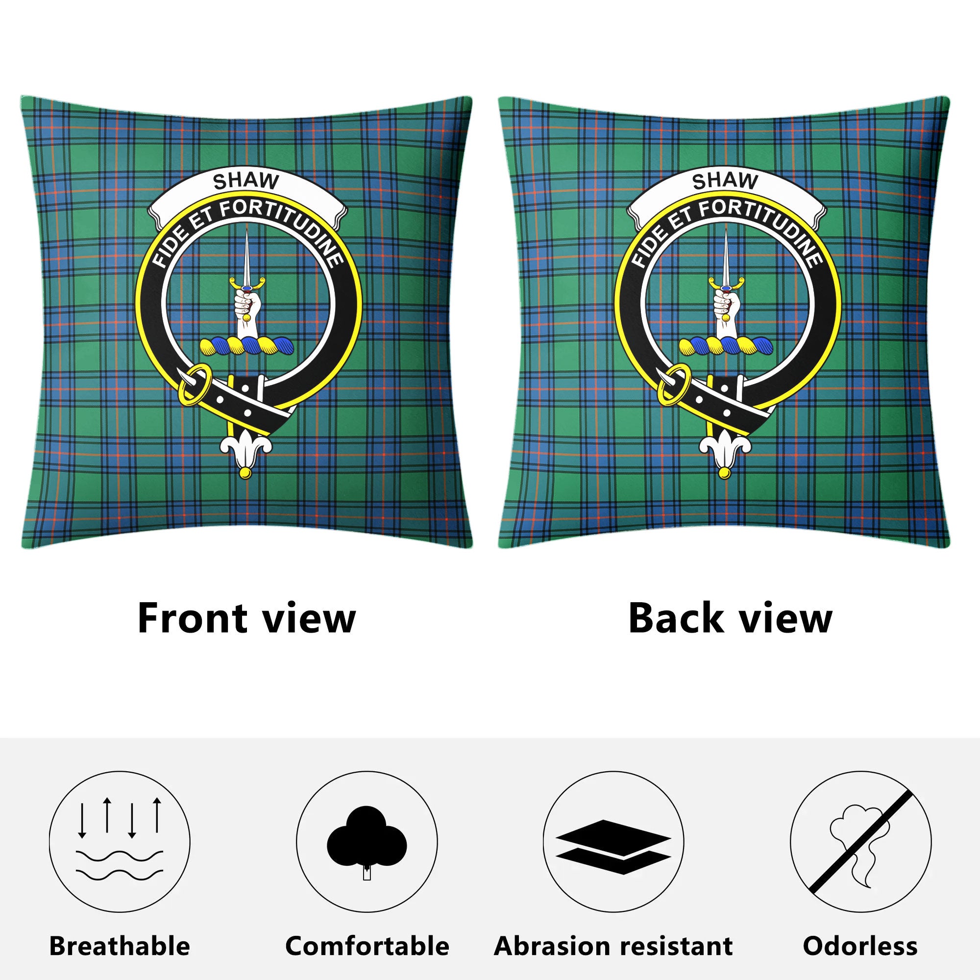 Shaw Ancient Tartan Crest Pillow Cover