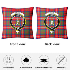 Shaw Red Modern Tartan Crest Pillow Cover