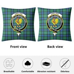 Sinclair Hunting Ancient Tartan Crest Pillow Cover