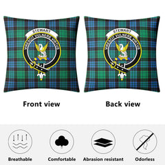 Stewart Old Ancient Tartan Crest Pillow Cover