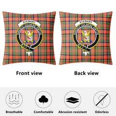 Stewart Royal Ancient Tartan Crest Pillow Cover