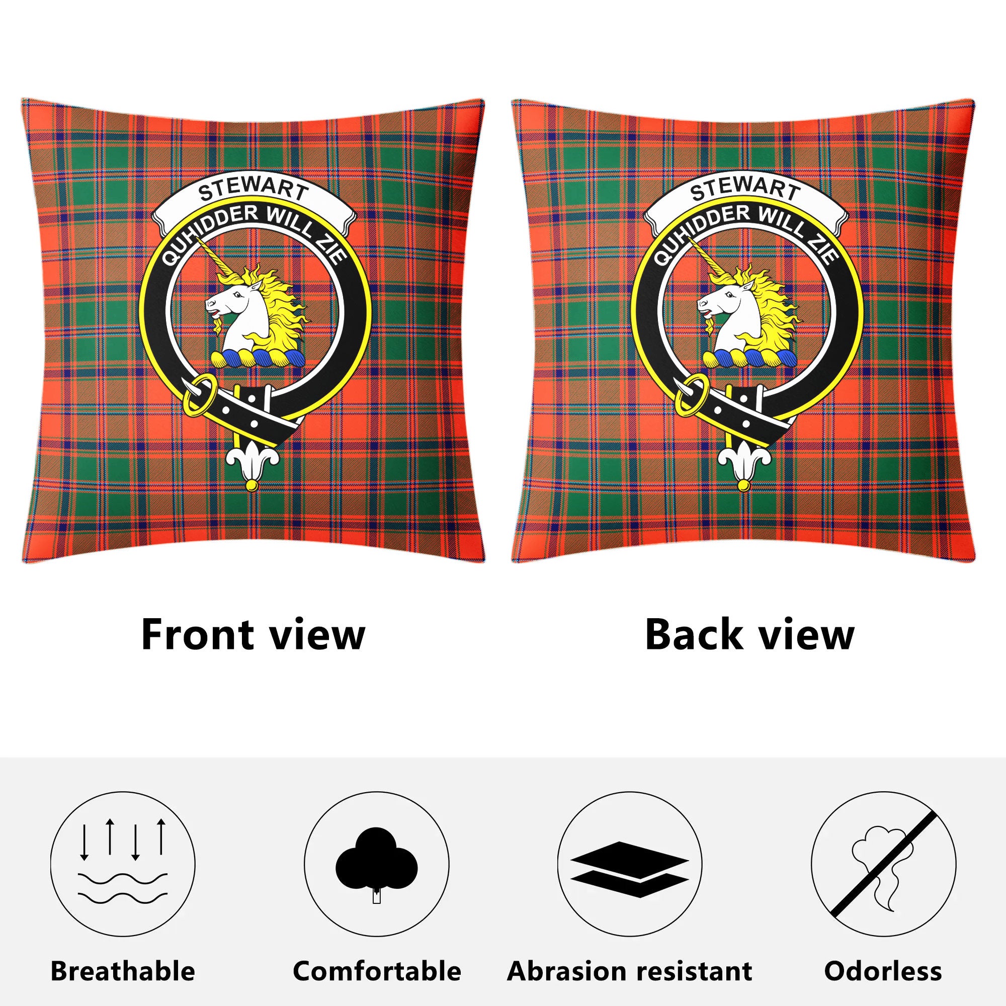 Stewart of Appin Ancient Tartan Crest Pillow Cover