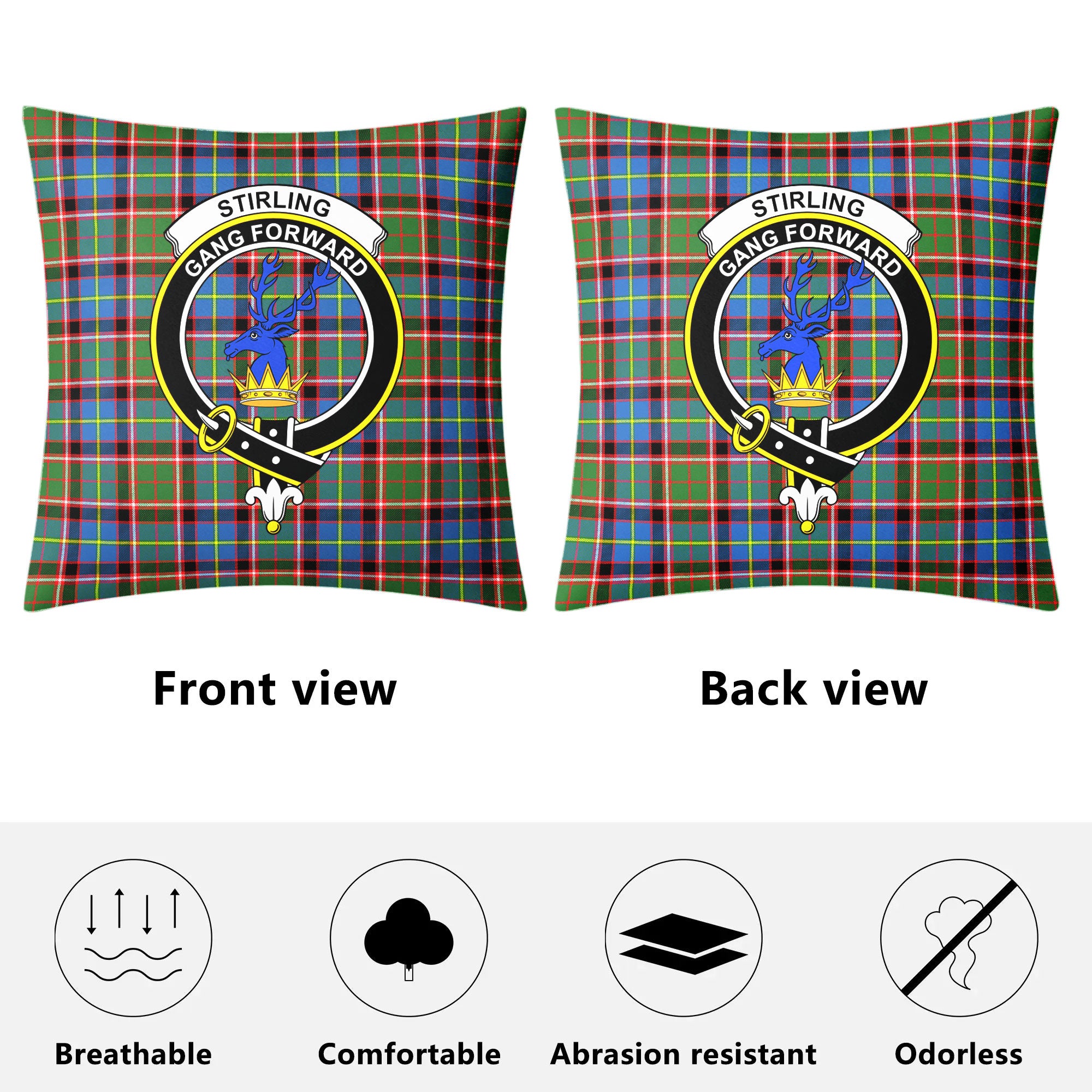 Stirling (of Cadder-Present Chief) Tartan Crest Pillow Cover