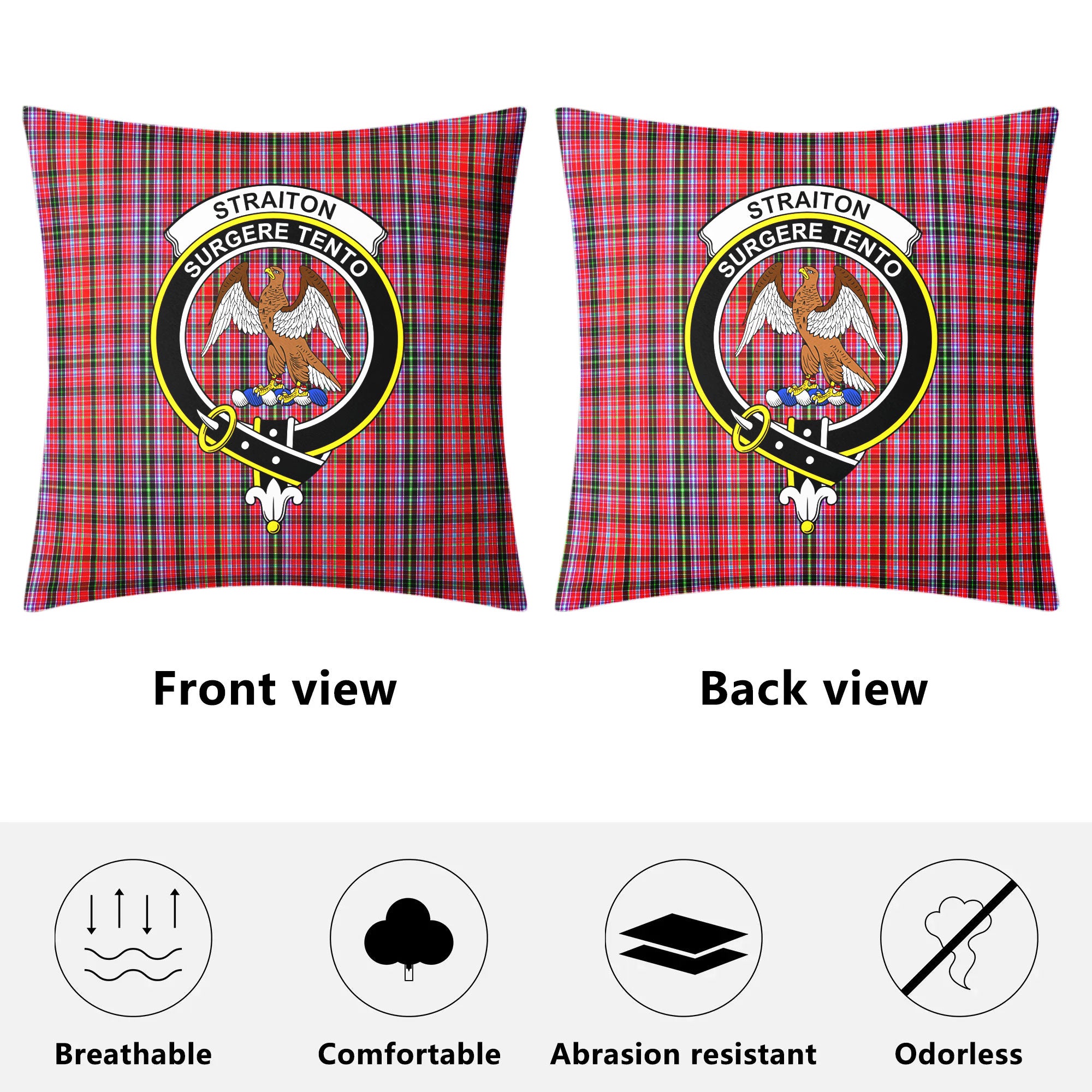 Straiton Tartan Crest Pillow Cover