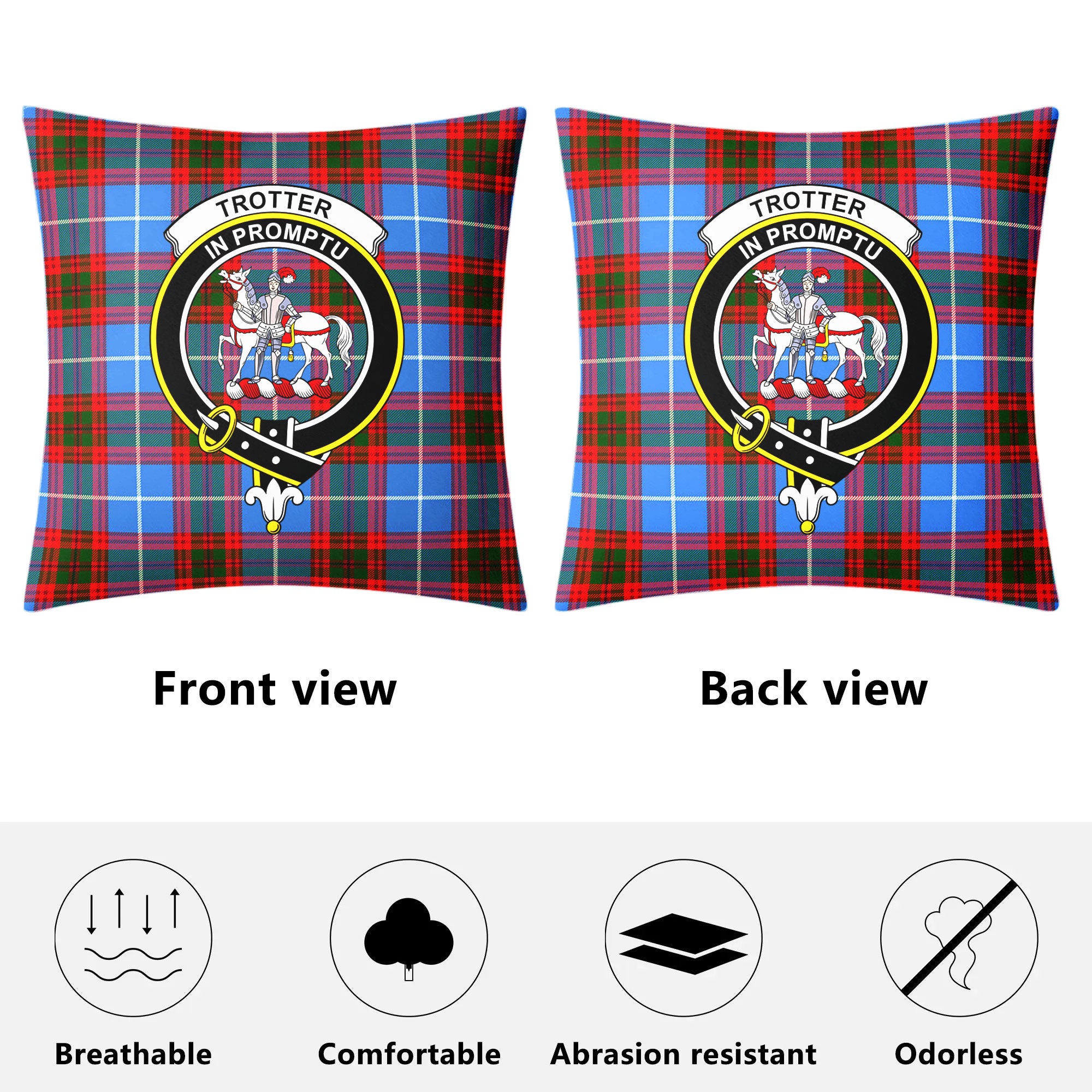 Trotter Tartan Crest Pillow Cover