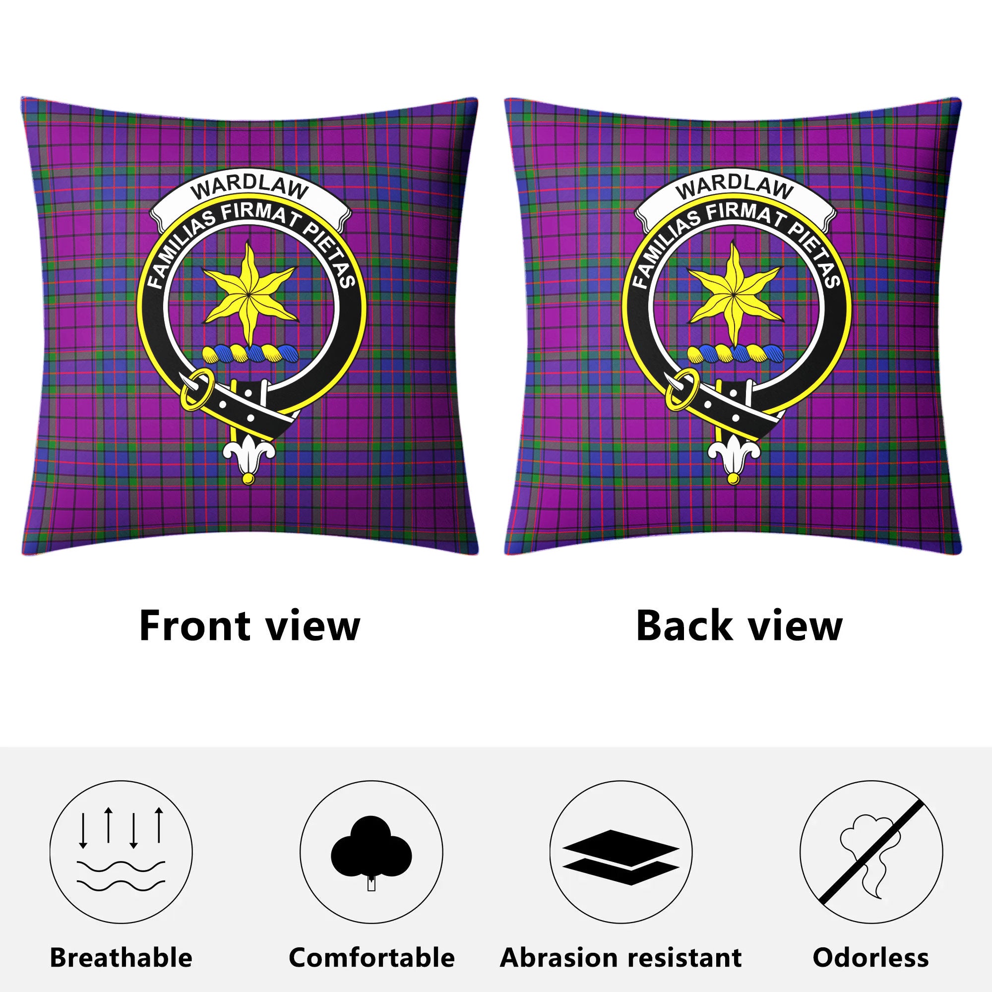 Wardlaw Modern Tartan Crest Pillow Cover