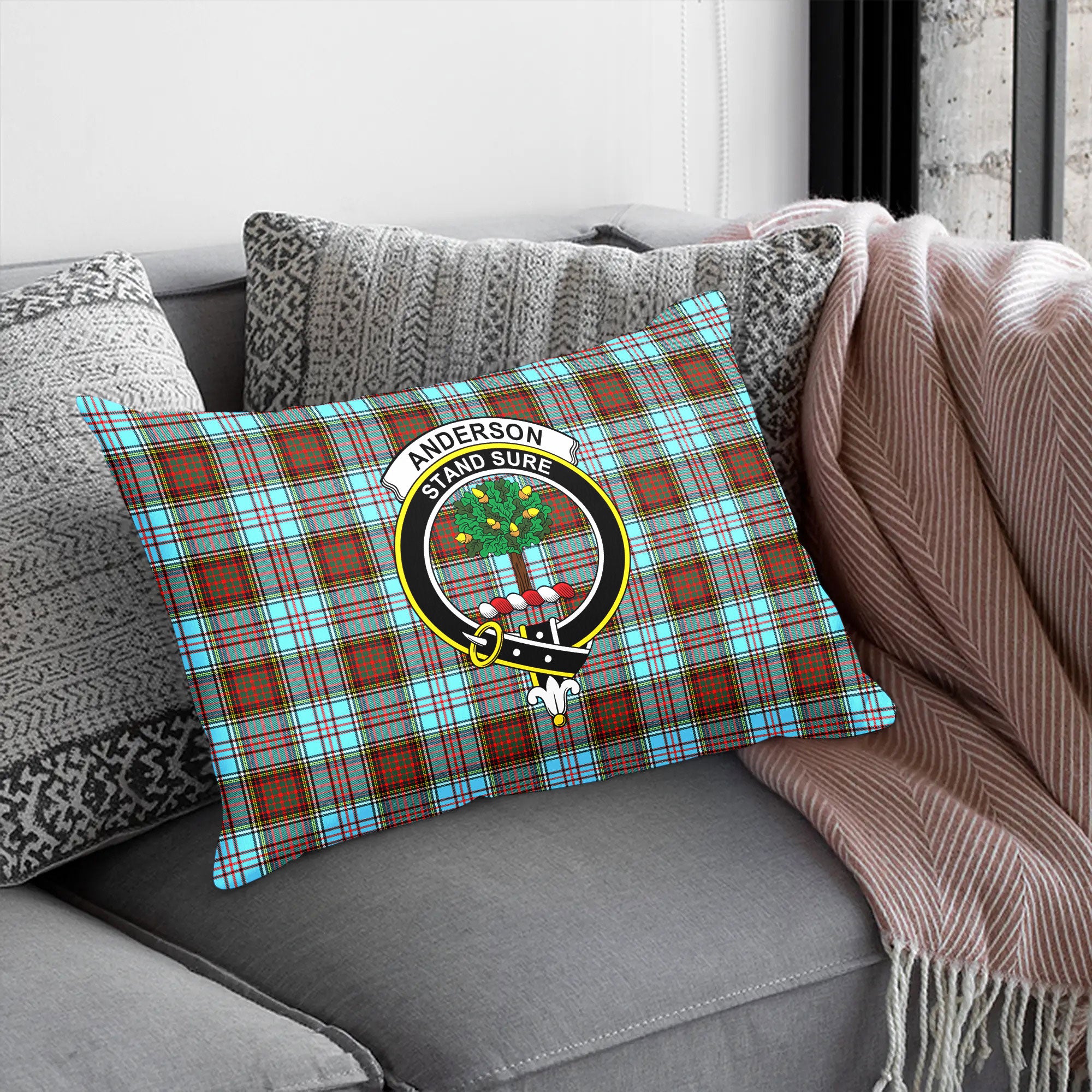 Anderson Ancient Tartan Crest Pillow Cover