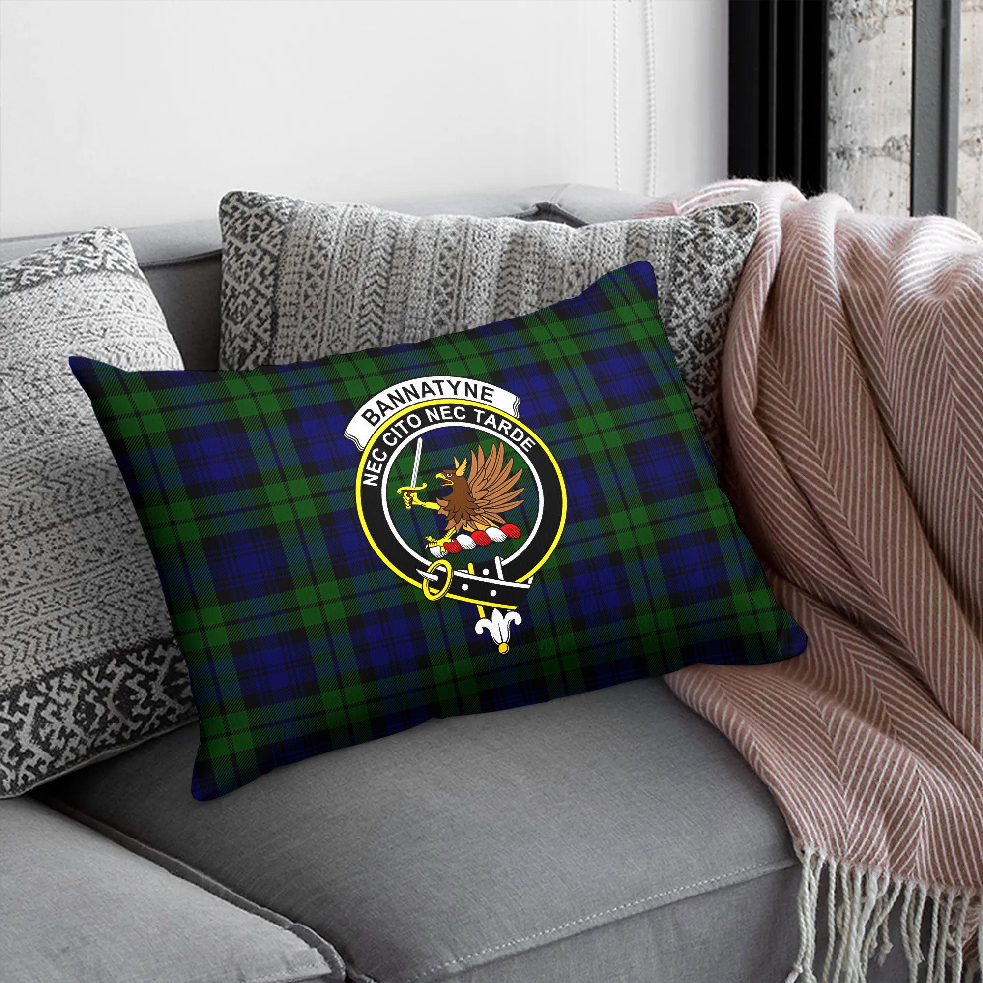 Bannatyne Tartan Crest Pillow Cover