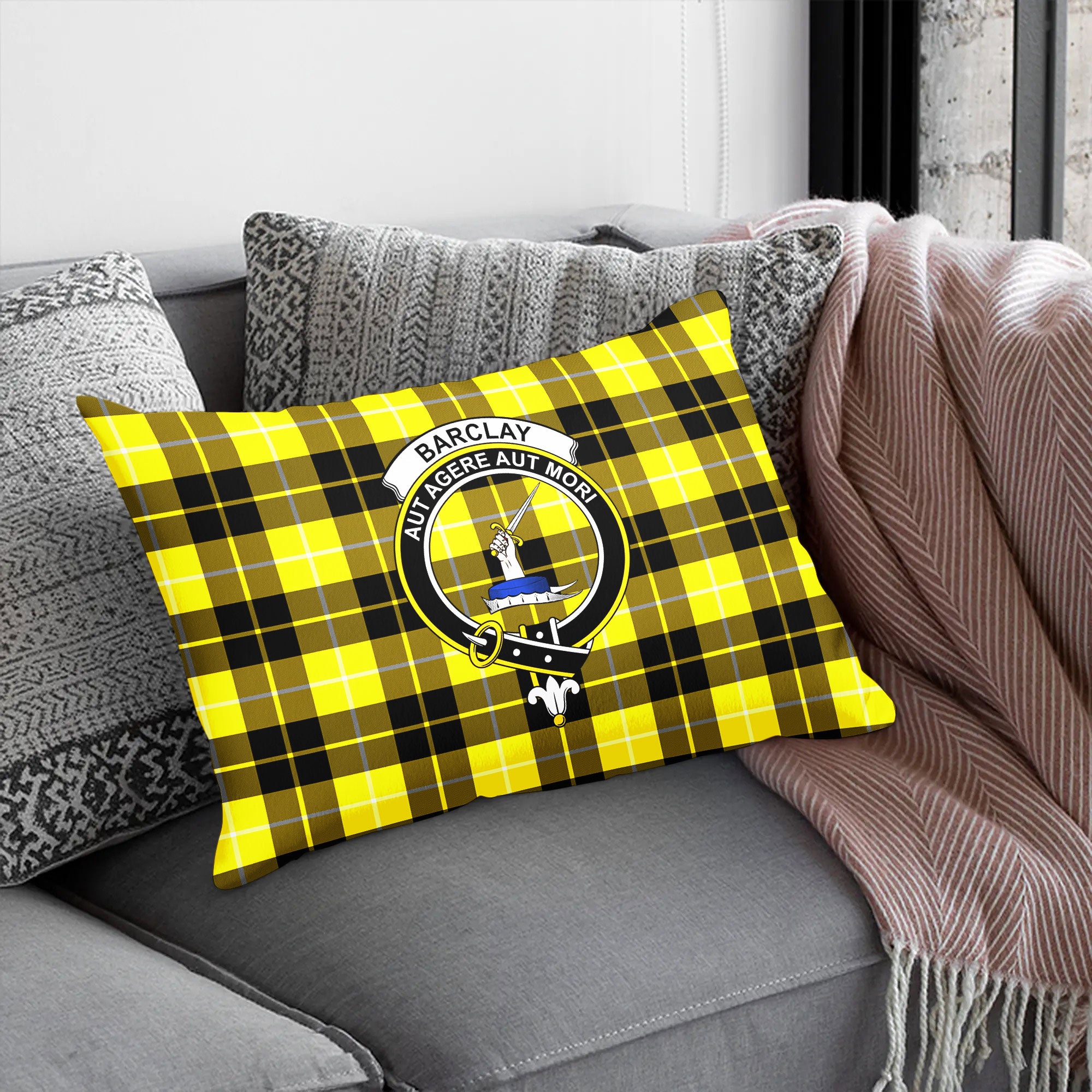 Barclay Dress Modern Tartan Crest Pillow Cover