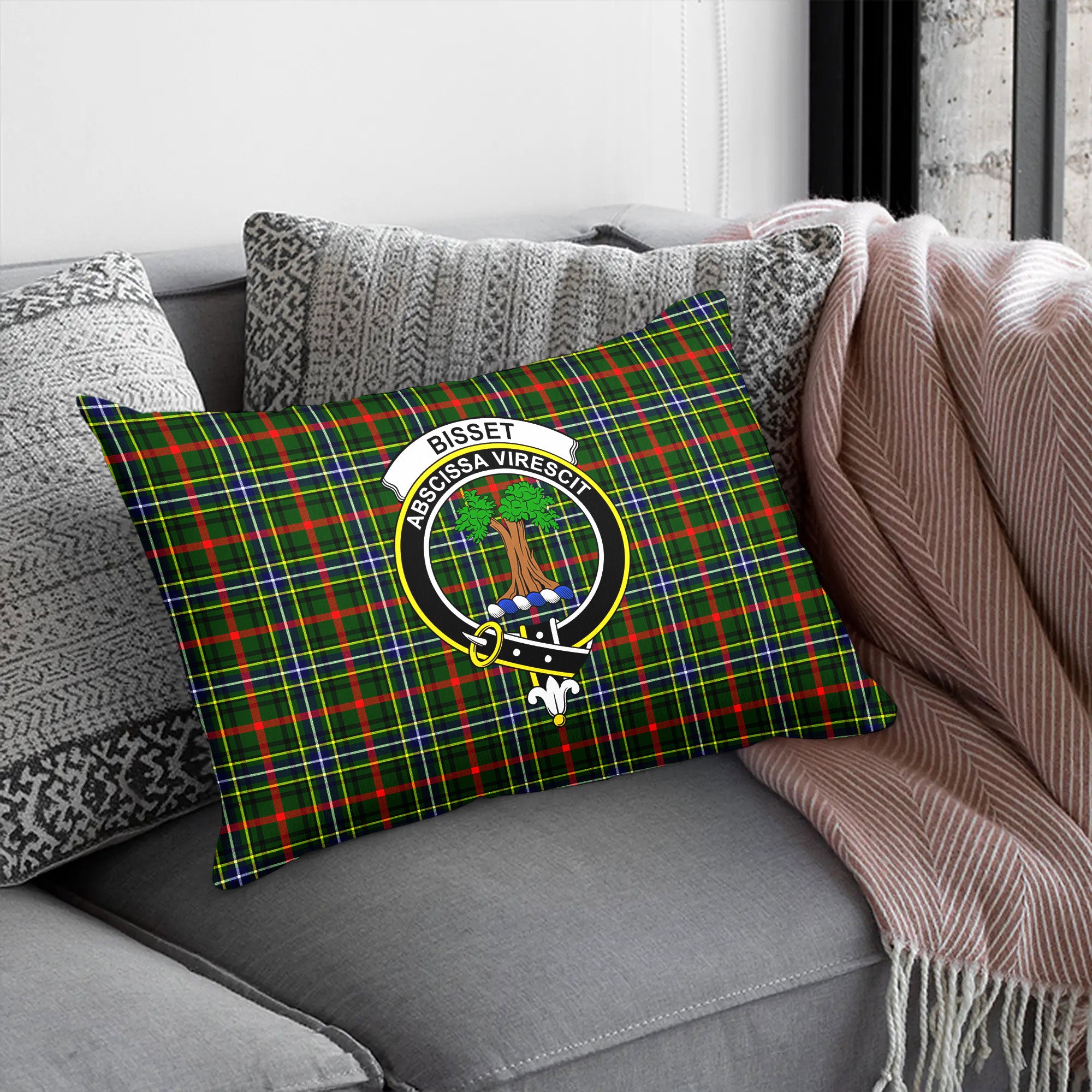 Bisset Tartan Crest Pillow Cover