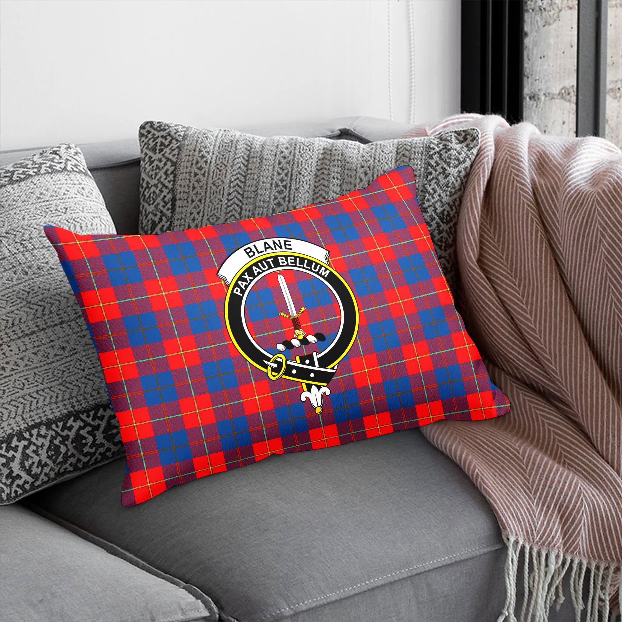 Blane Tartan Crest Pillow Cover