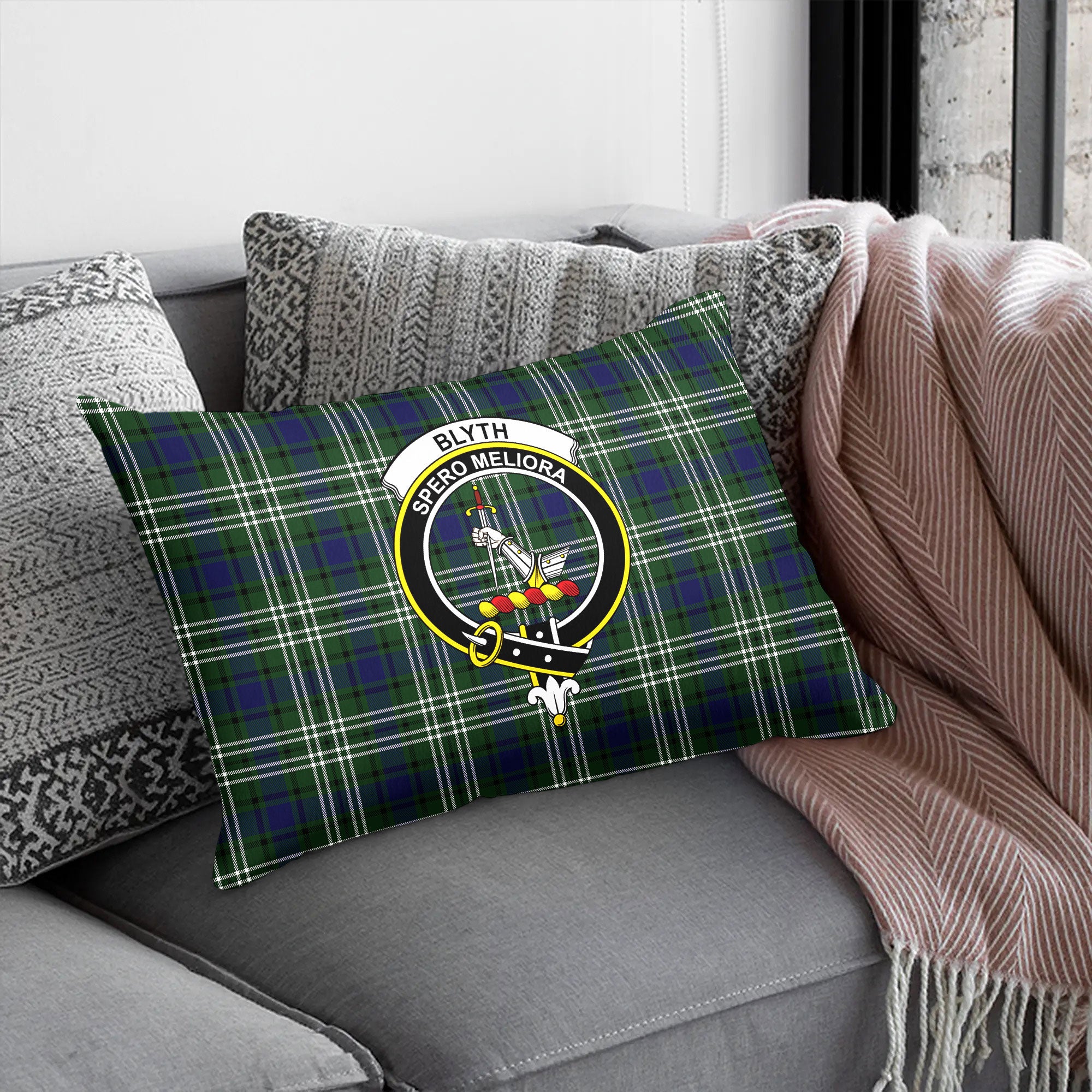 Blyth Tartan Crest Pillow Cover