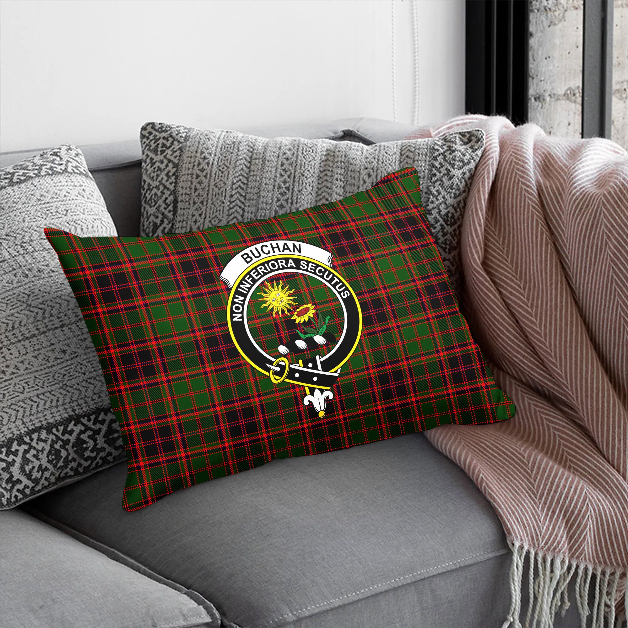 Buchan Modern Tartan Crest Pillow Cover