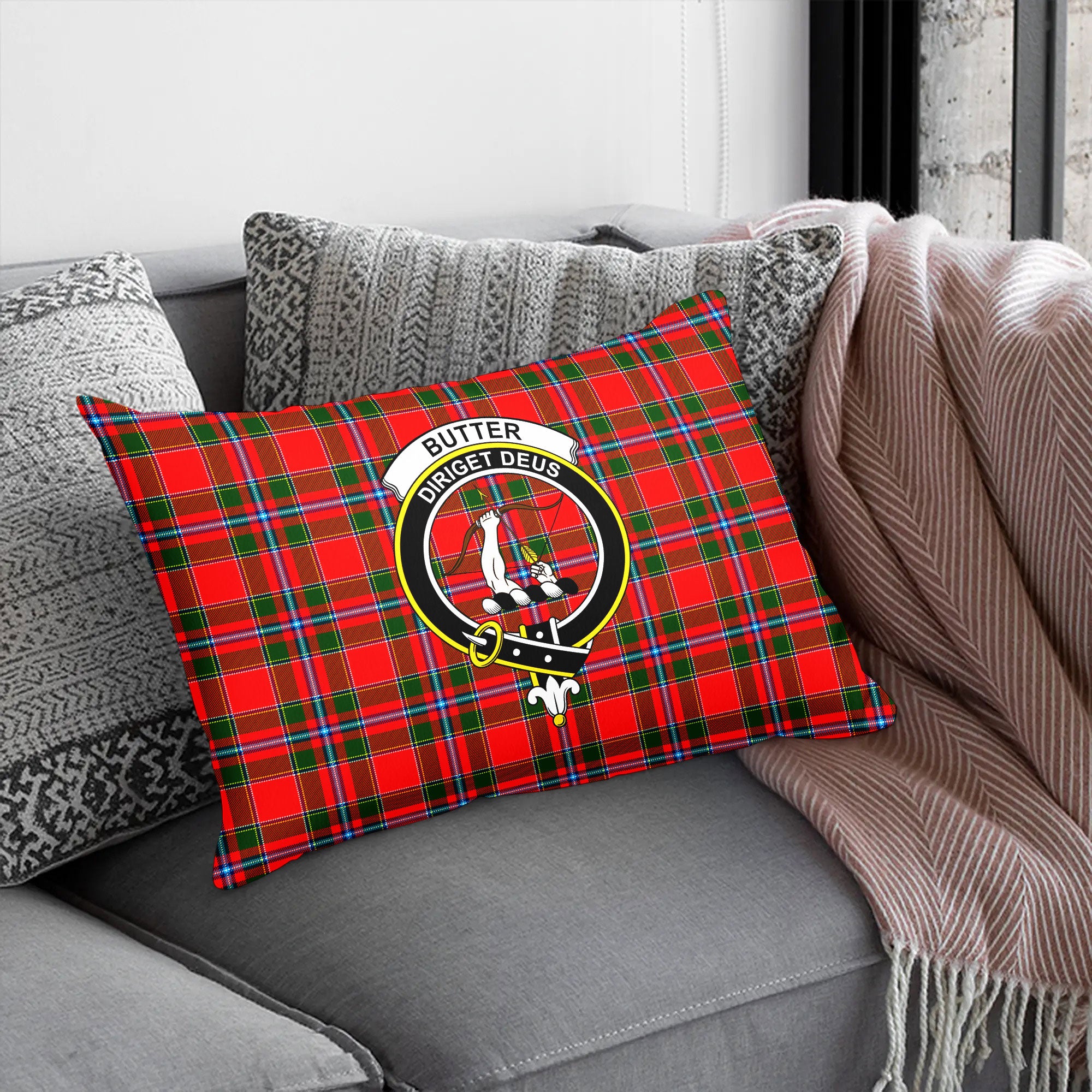 Butter Tartan Crest Pillow Cover