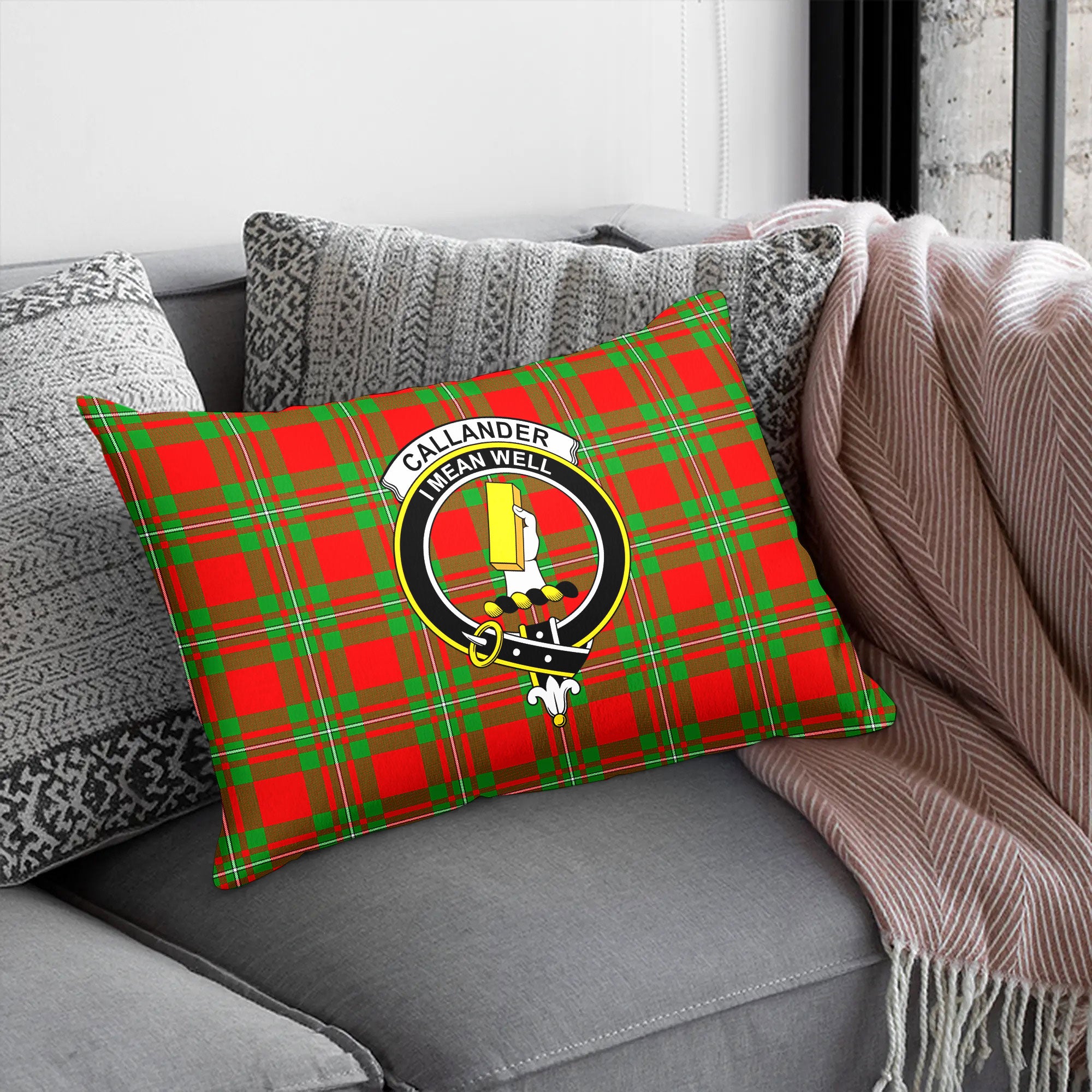 Callander Tartan Crest Pillow Cover