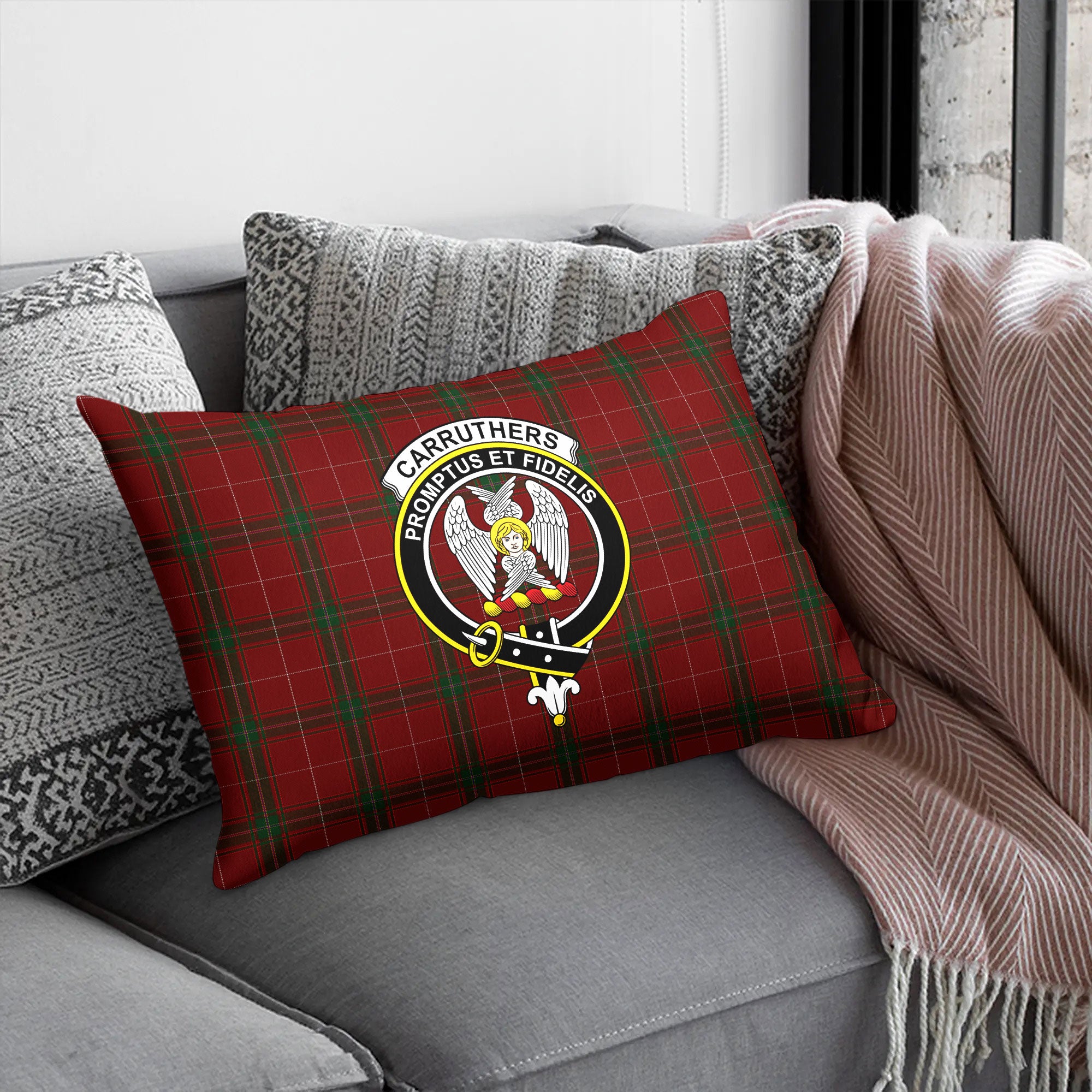 Carruthers Tartan Crest Pillow Cover