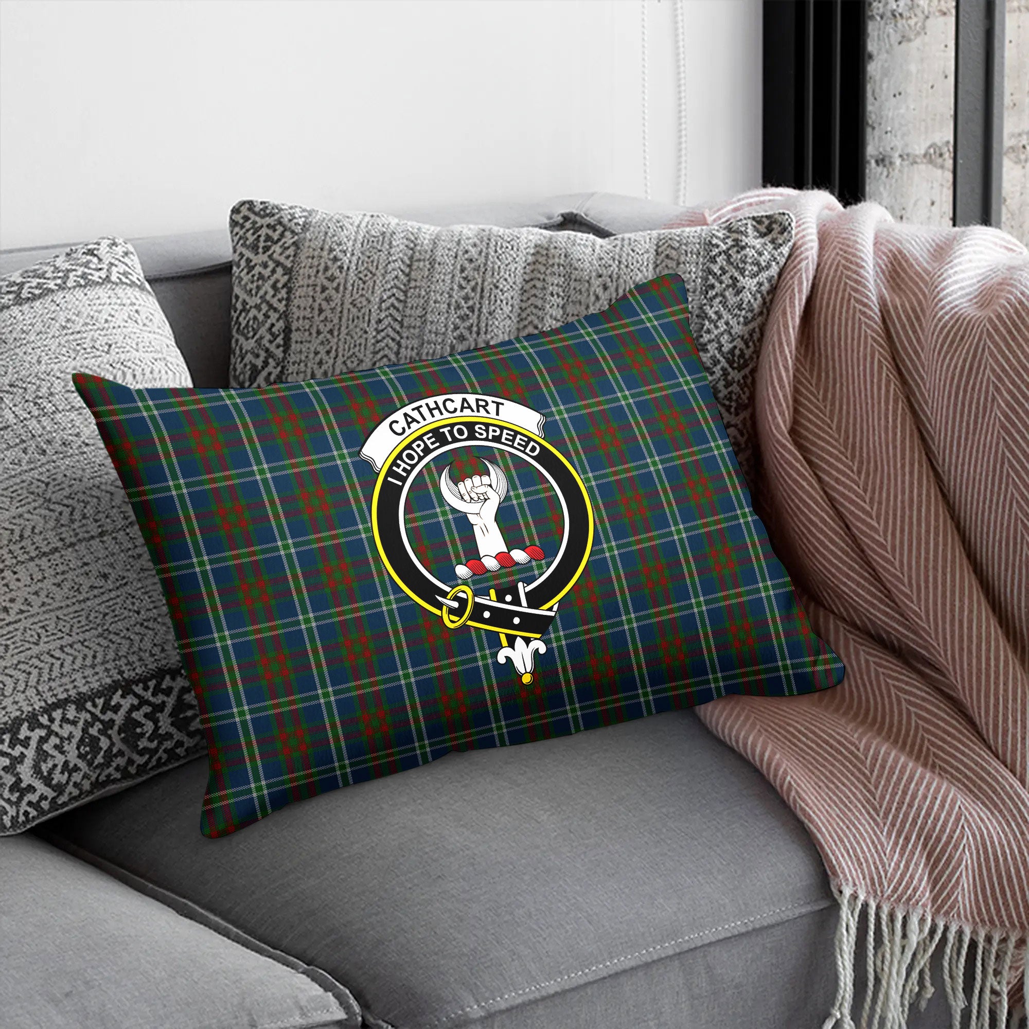 Cathcart Tartan Crest Pillow Cover