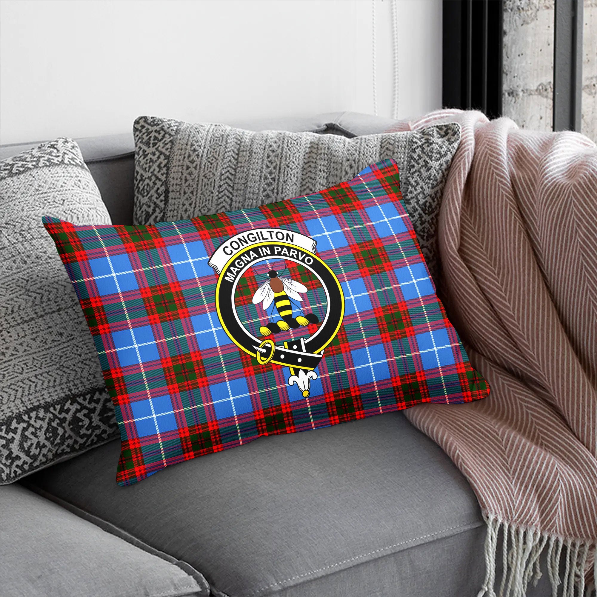 Congilton Tartan Crest Pillow Cover