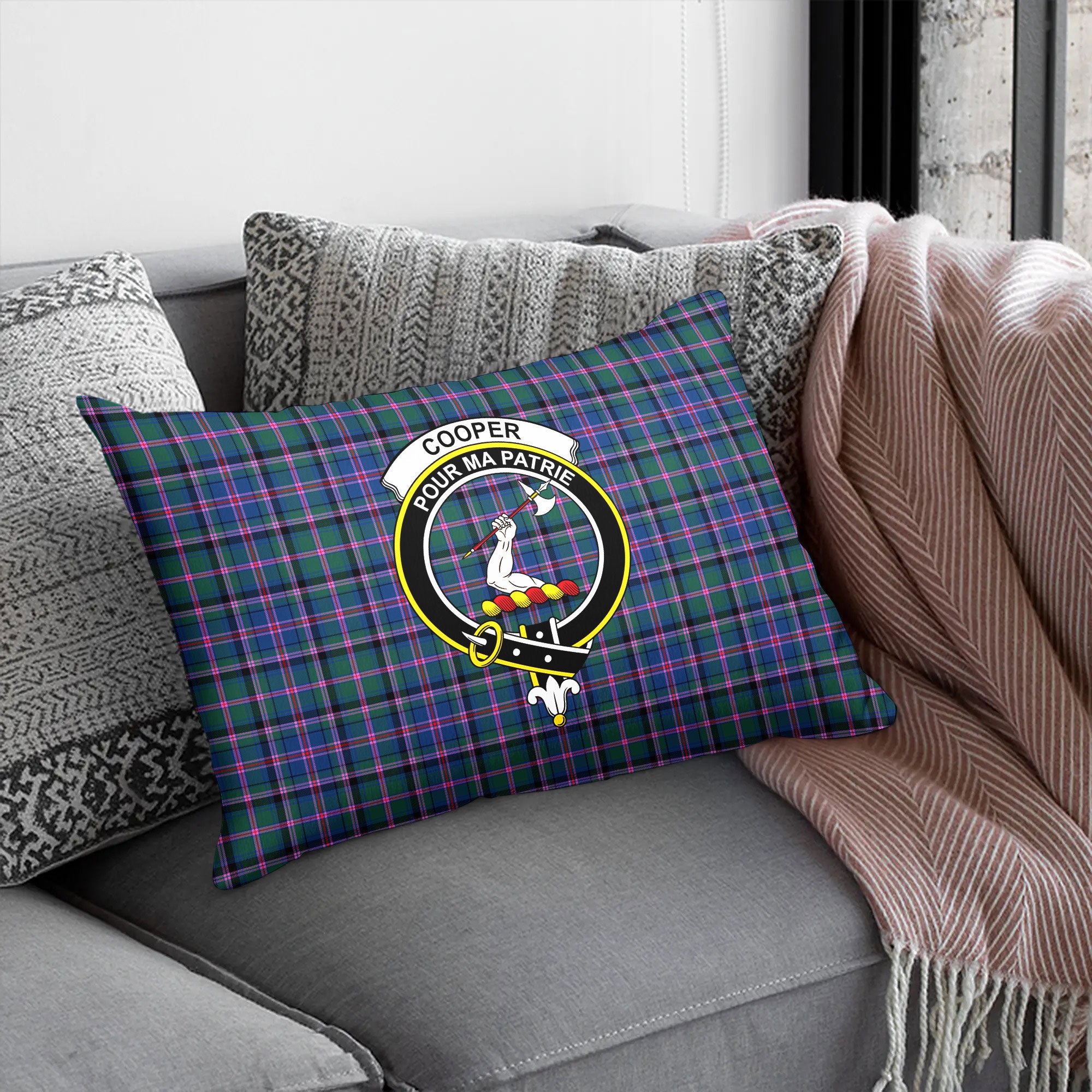 Cooper Ancient Tartan Crest Pillow Cover