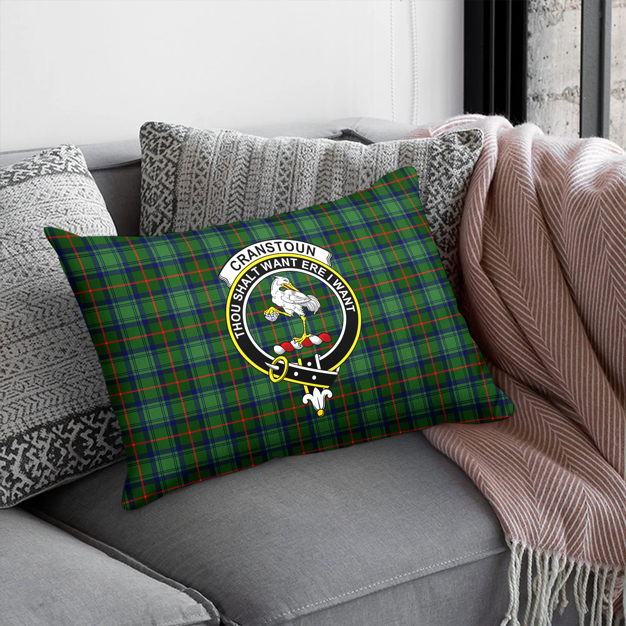 Cranstoun Tartan Crest Pillow Cover