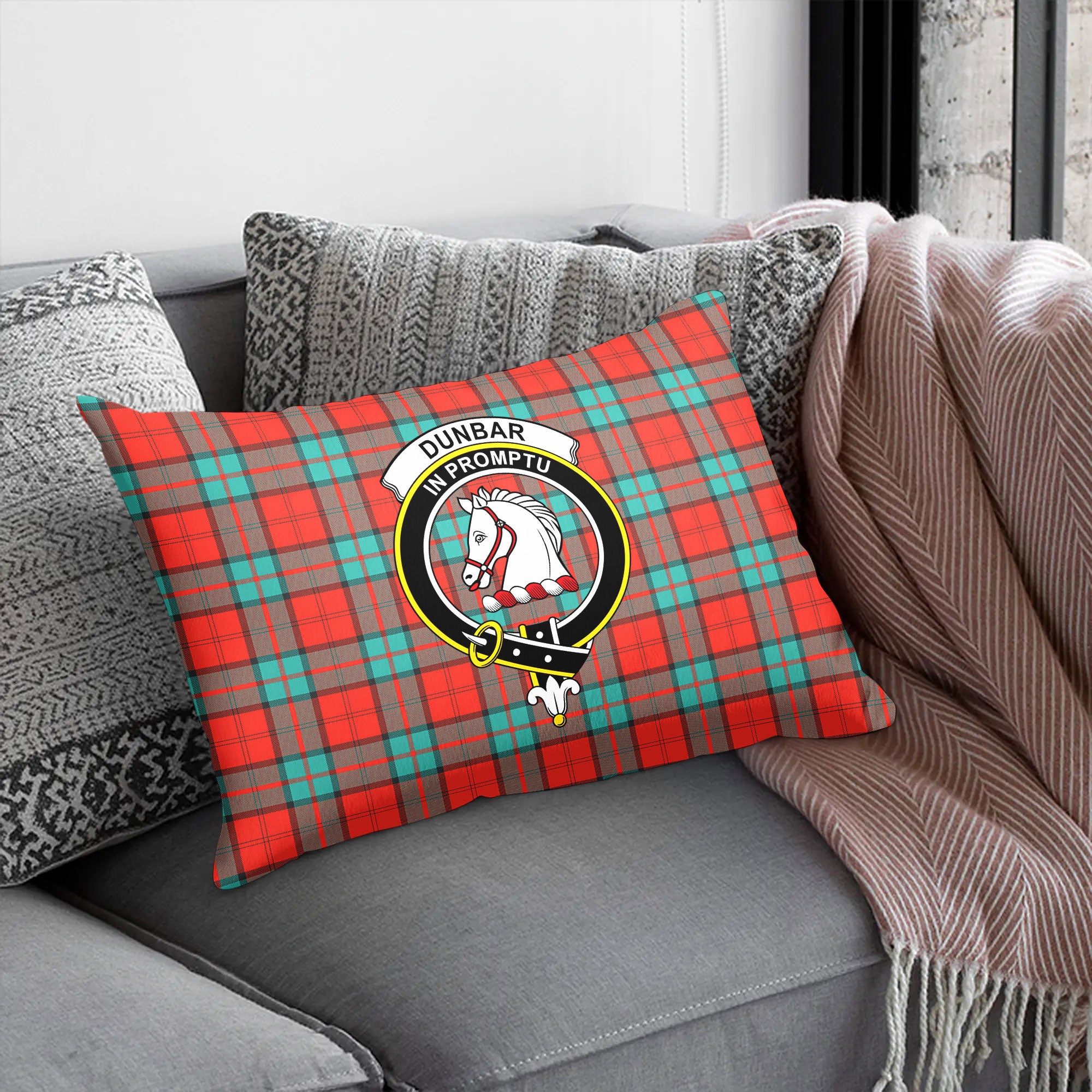 Dunbar Ancient Tartan Crest Pillow Cover