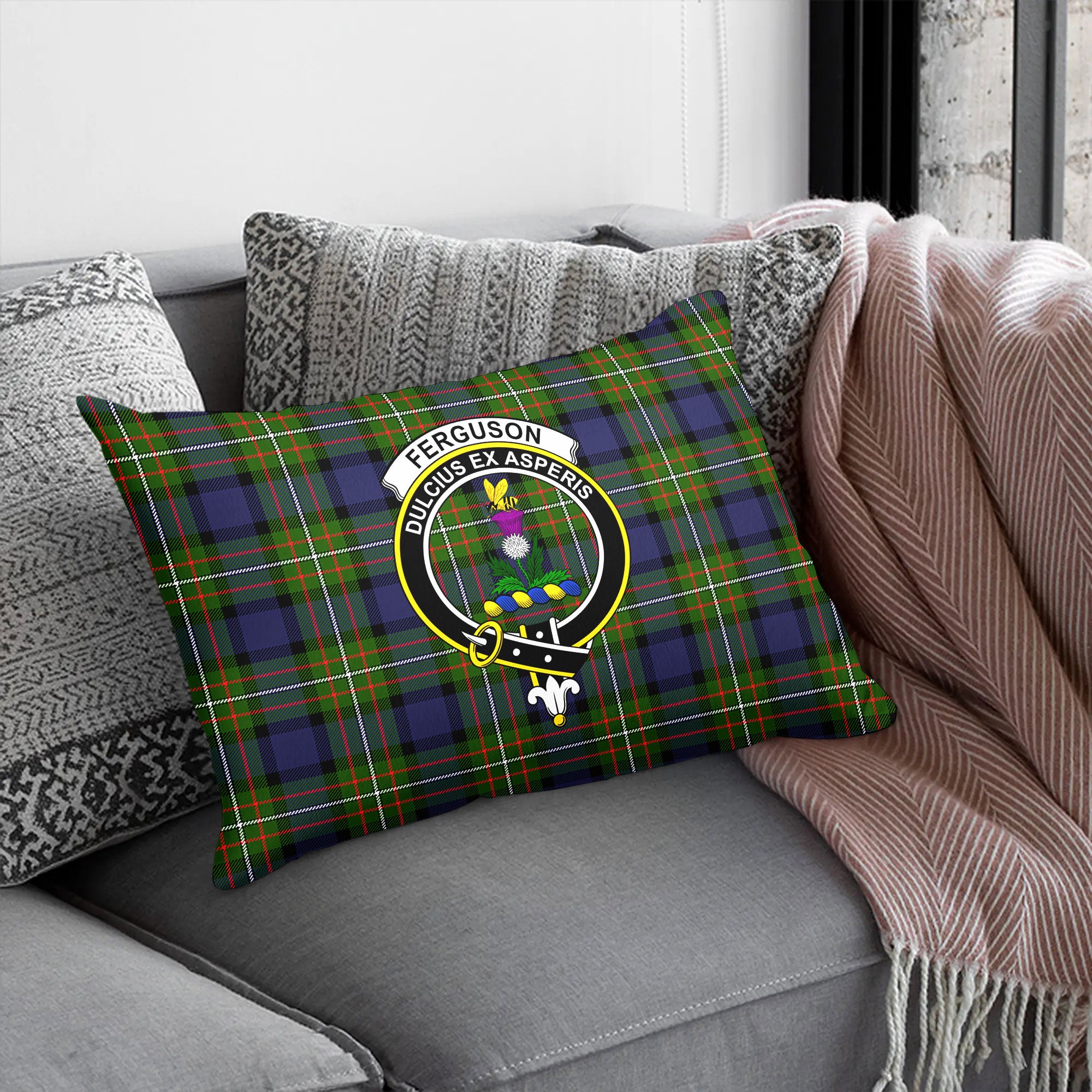 Ferguson Tartan Crest Pillow Cover