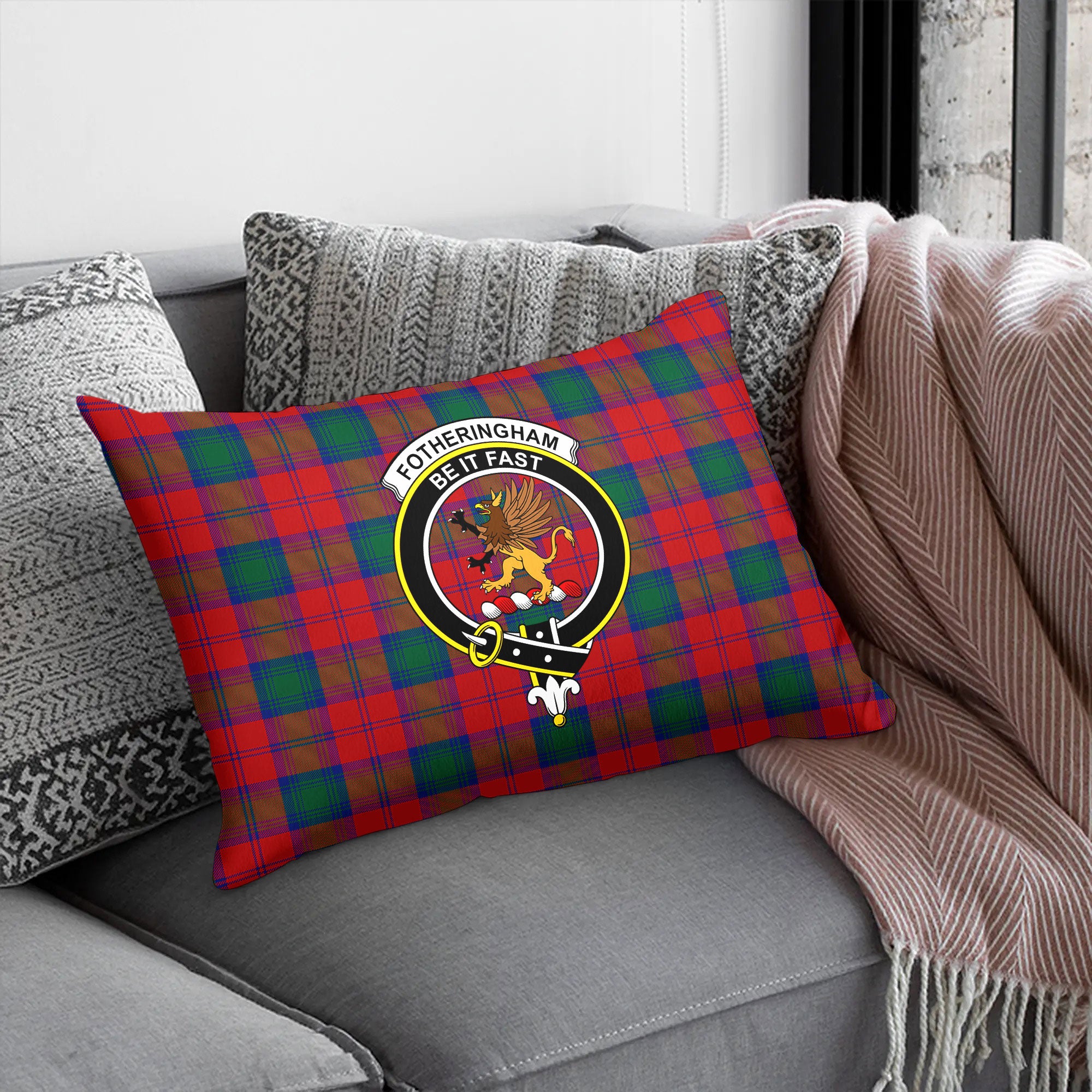 Fotheringham Tartan Crest Pillow Cover