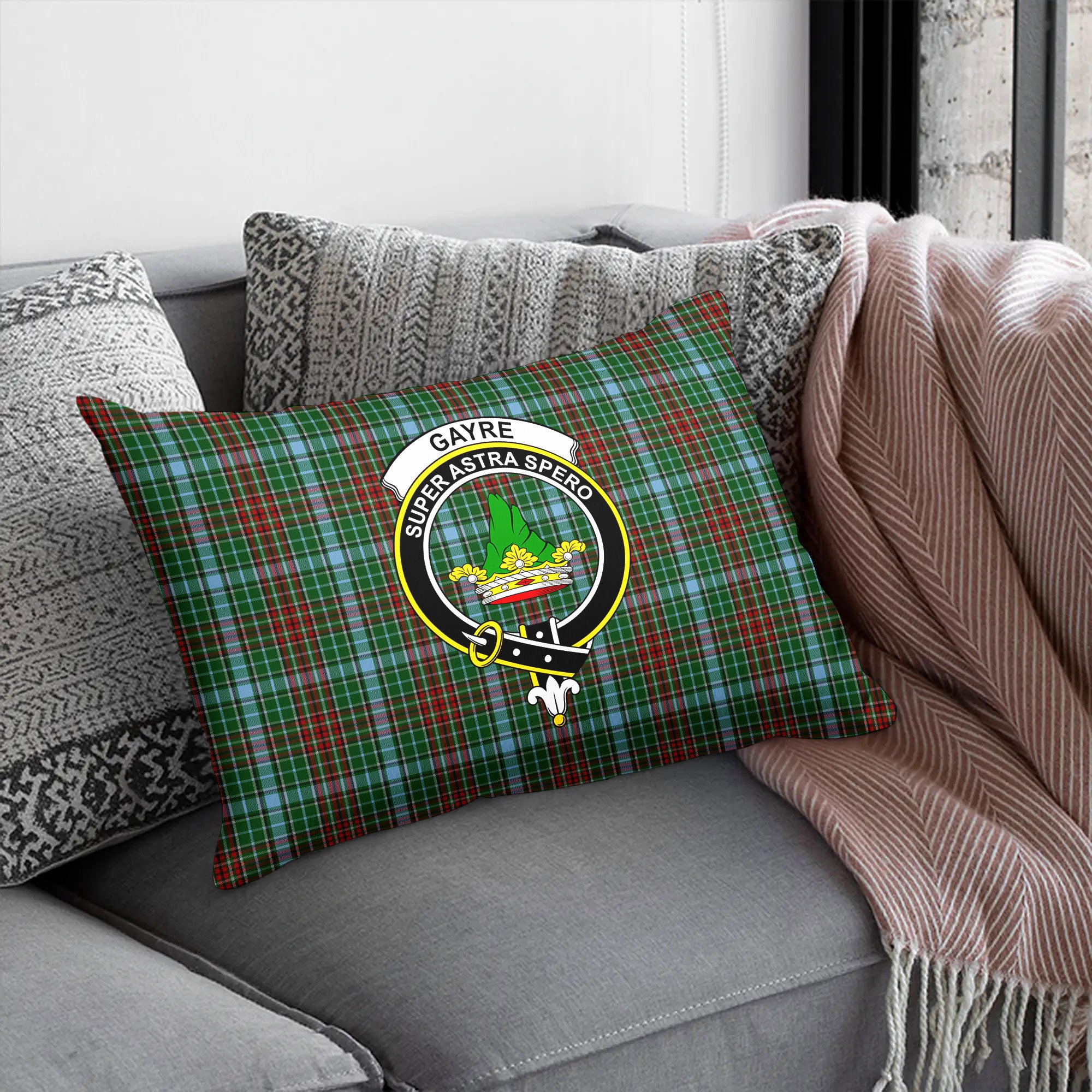 Gayre Tartan Crest Pillow Cover