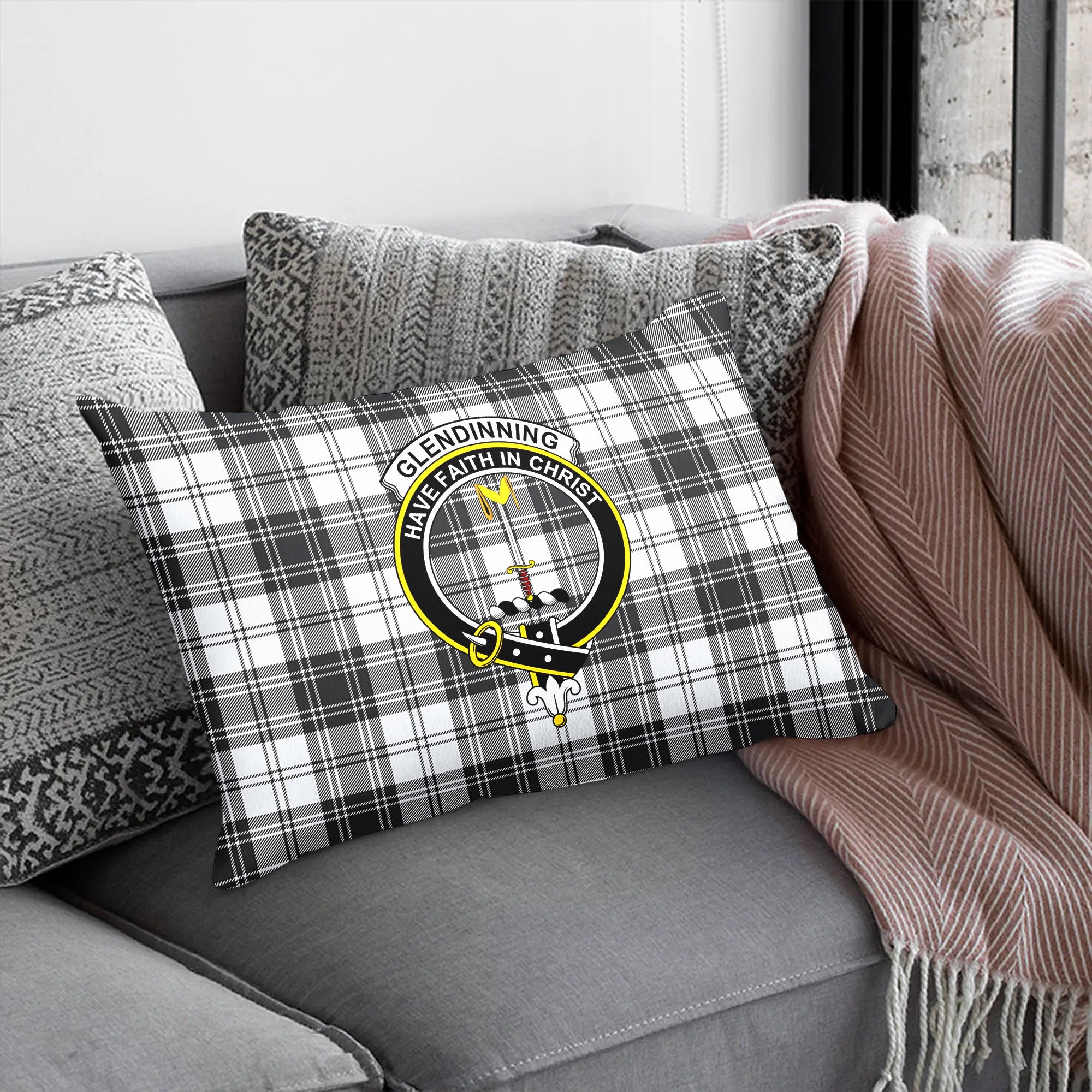 Glendinning Tartan Crest Pillow Cover