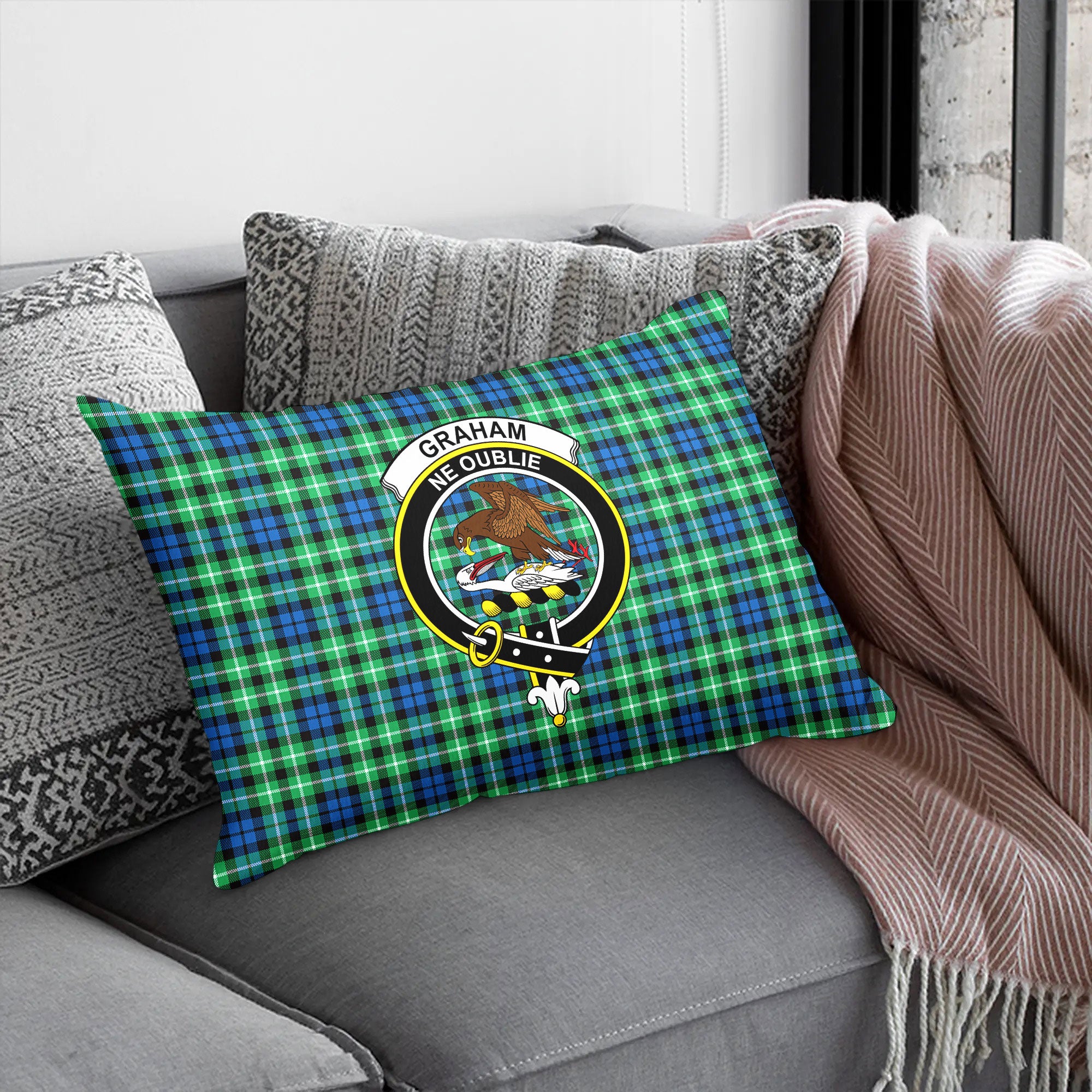 Graham of Montrose Ancient Tartan Crest Pillow Cover