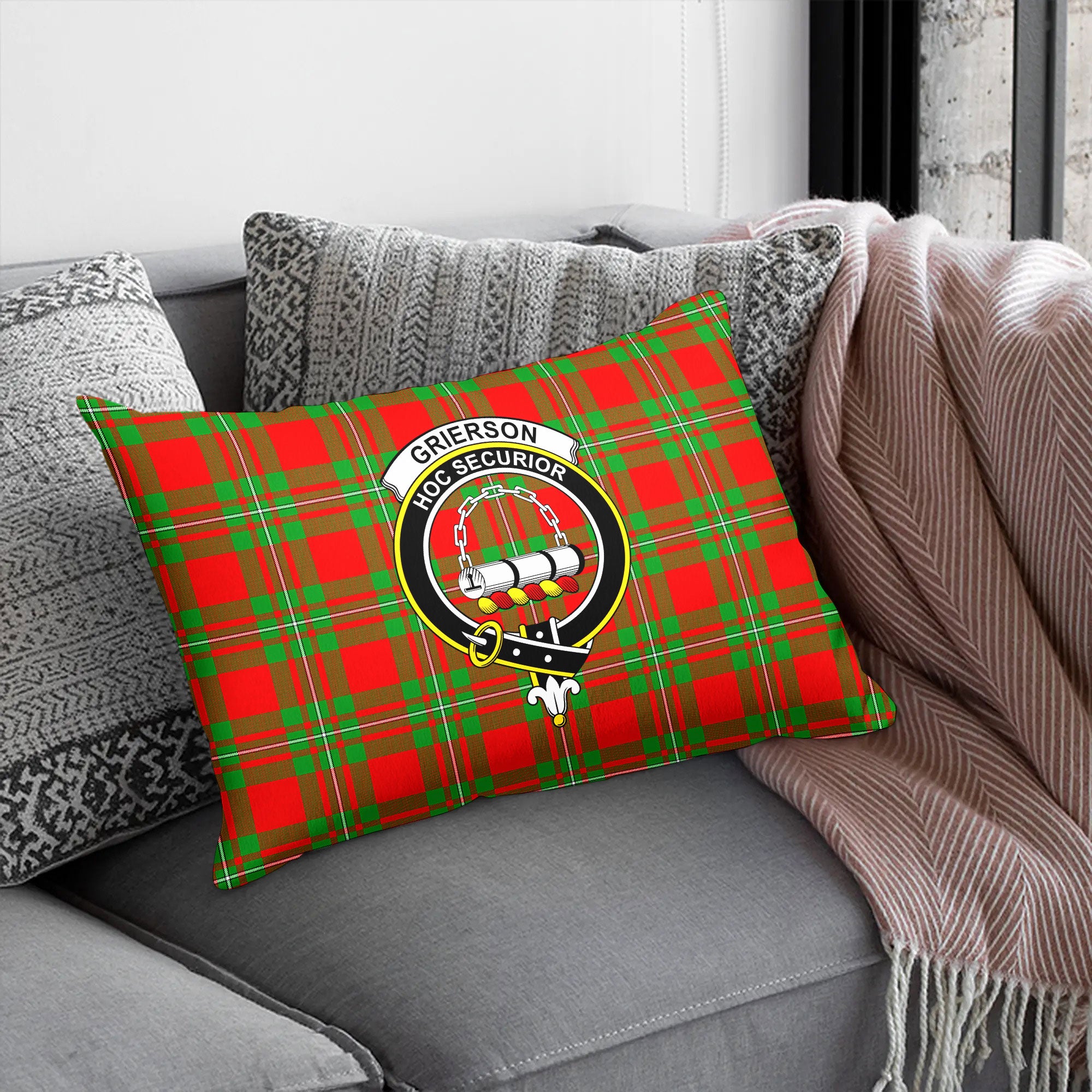 Grierson Tartan Crest Pillow Cover