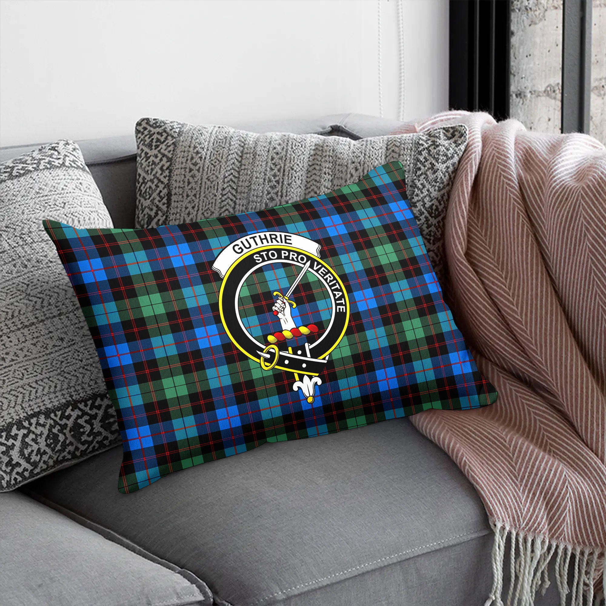 Guthrie Ancient Tartan Crest Pillow Cover