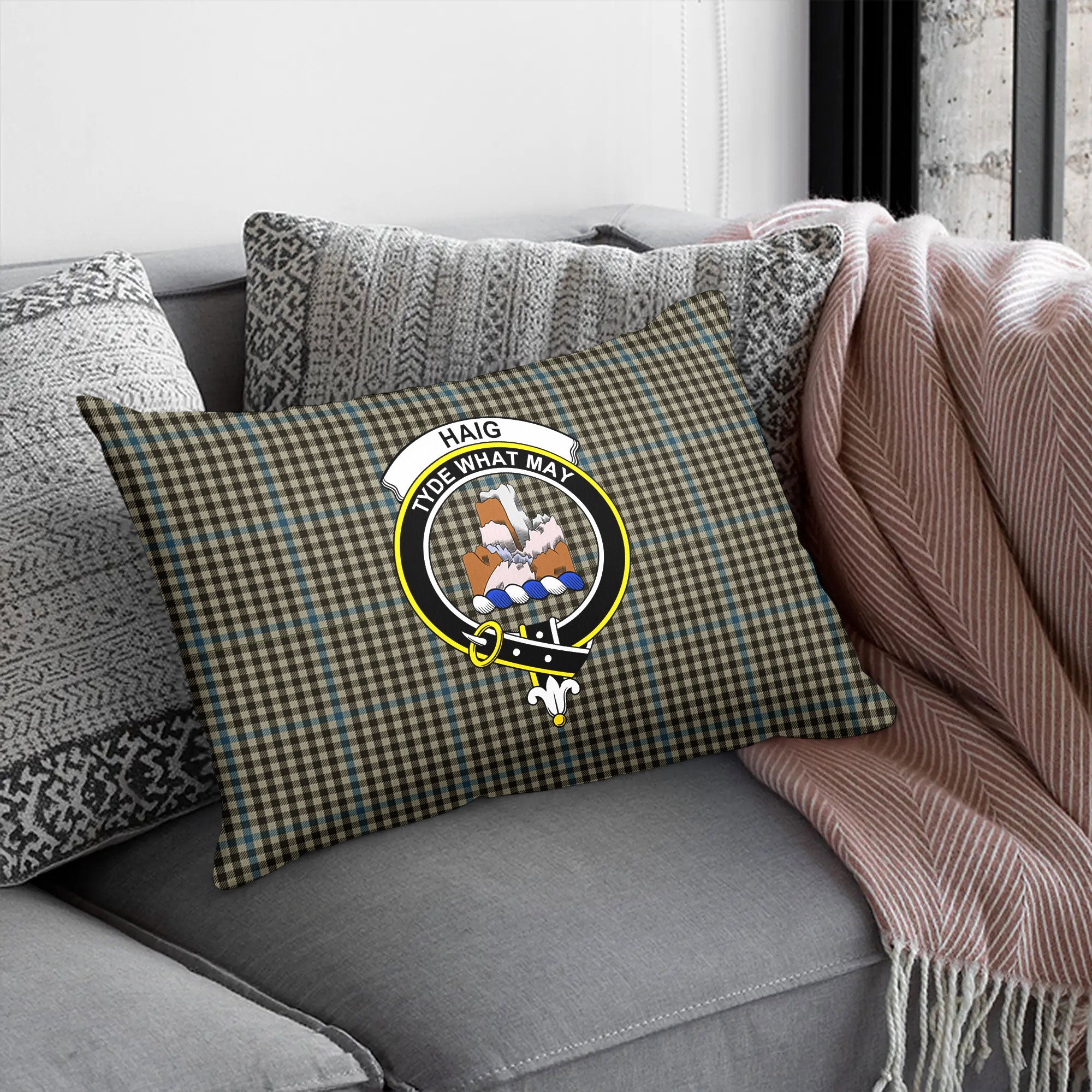 Haig Check Tartan Crest Pillow Cover